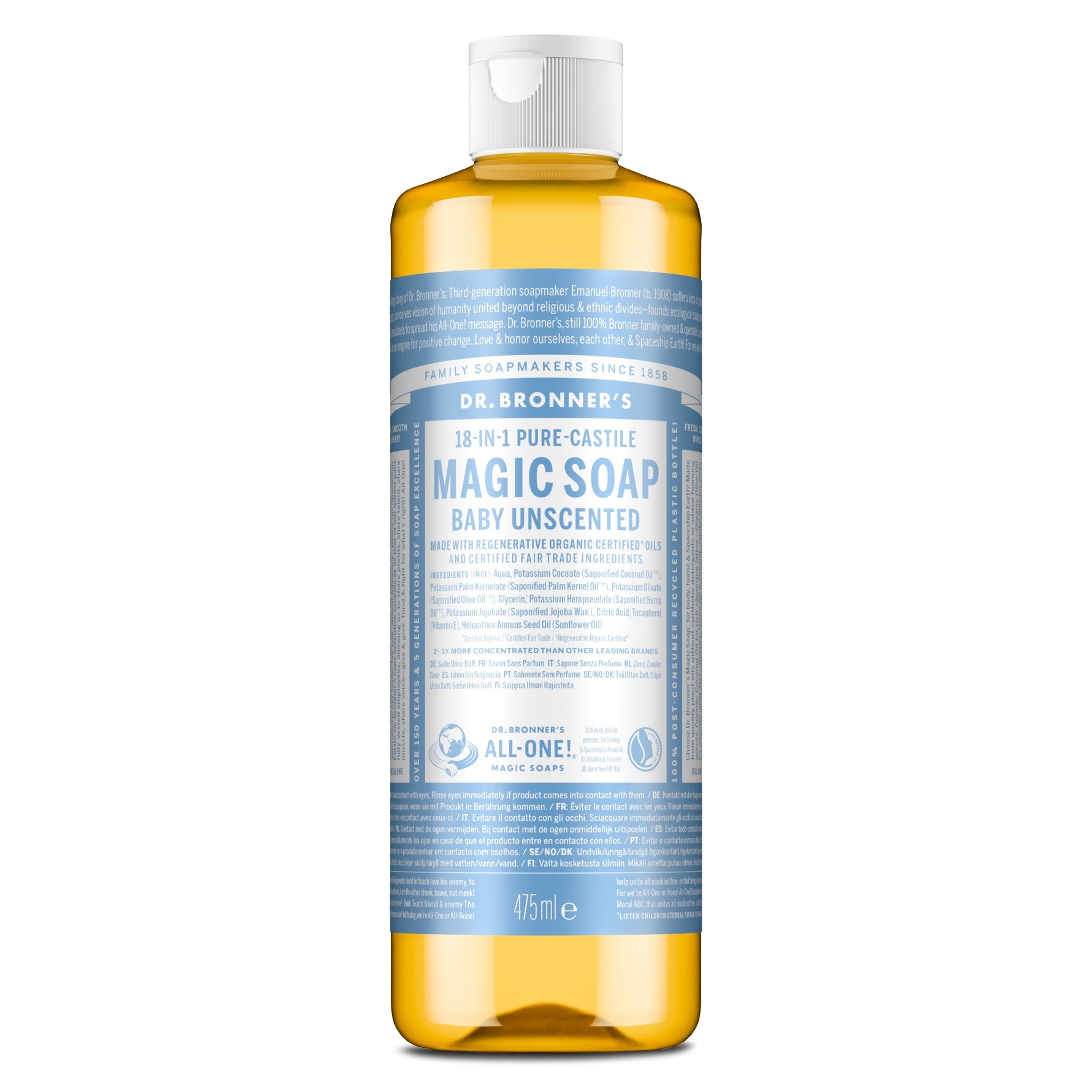 Dr. Bronner's Baby Unscented Liquid Soap 475 ml 475 ml