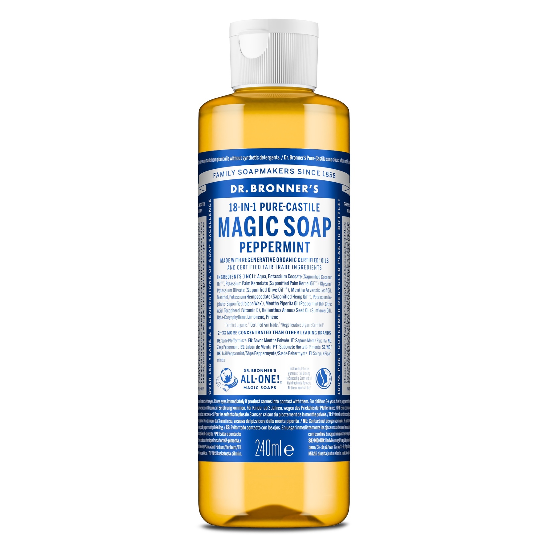 Dr. Bronner's Peppermint Liquid Soap 236 ml 236 ml