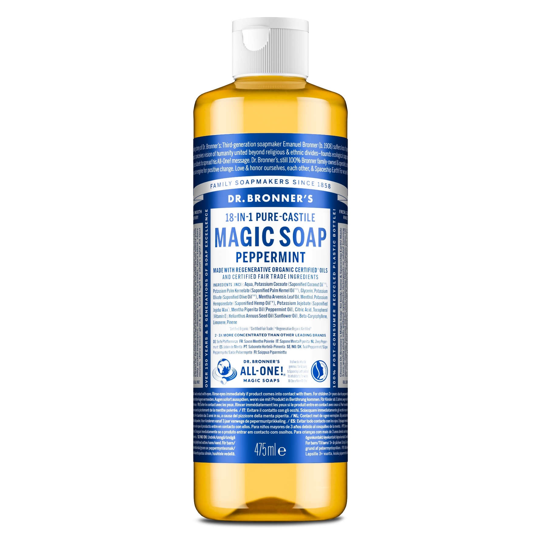 Dr. Bronner's Peppermint Liquid Soap 475 ml 475 ml