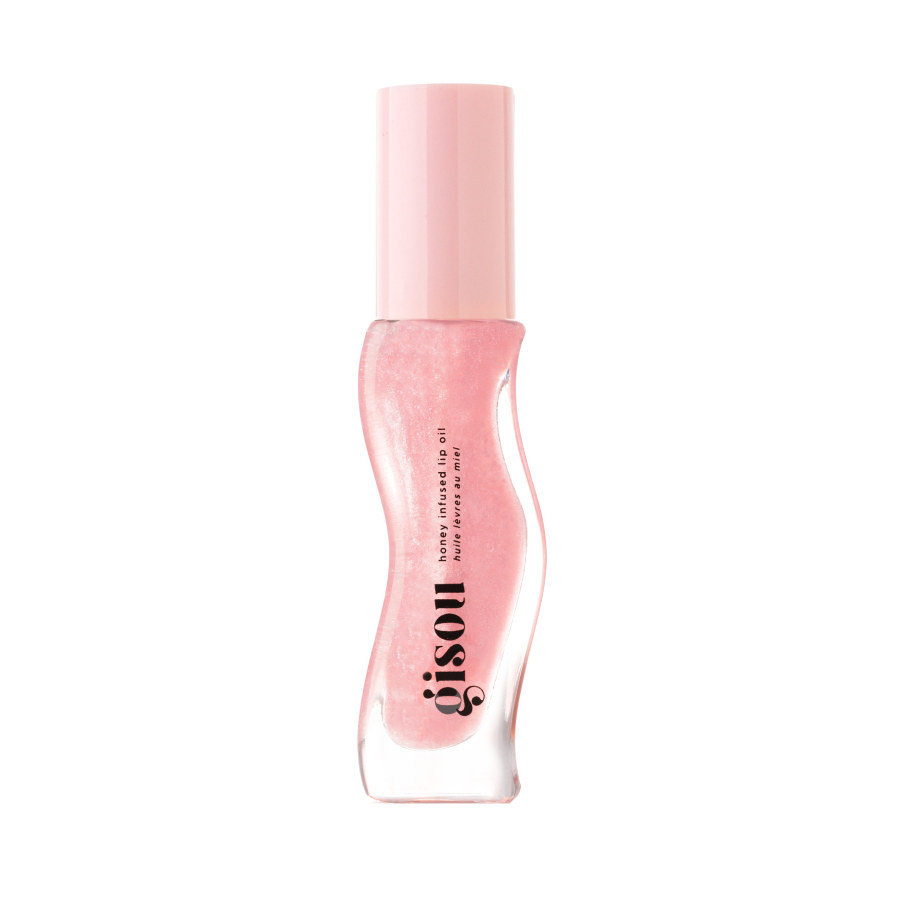 Gisou Honey Infused Lip Oil Clear pink shimmer