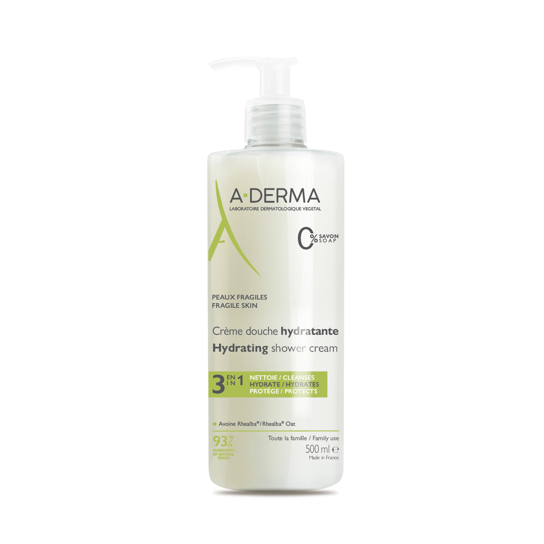 A-DERMA Hydra-Protective Duschgel – 750 Ml, Für Empfindliche Haut, Rückfettend & Ohne Seife