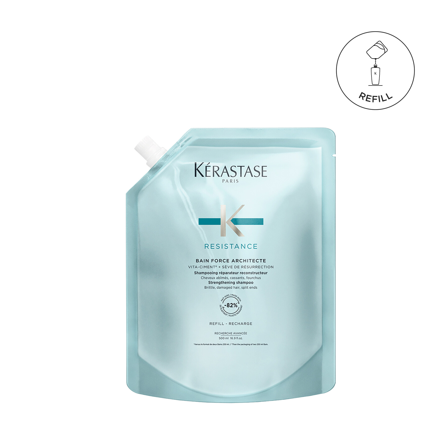 KÉRASTASE Resistance Bain Force Architecte Shampoo 500 ml, Refill