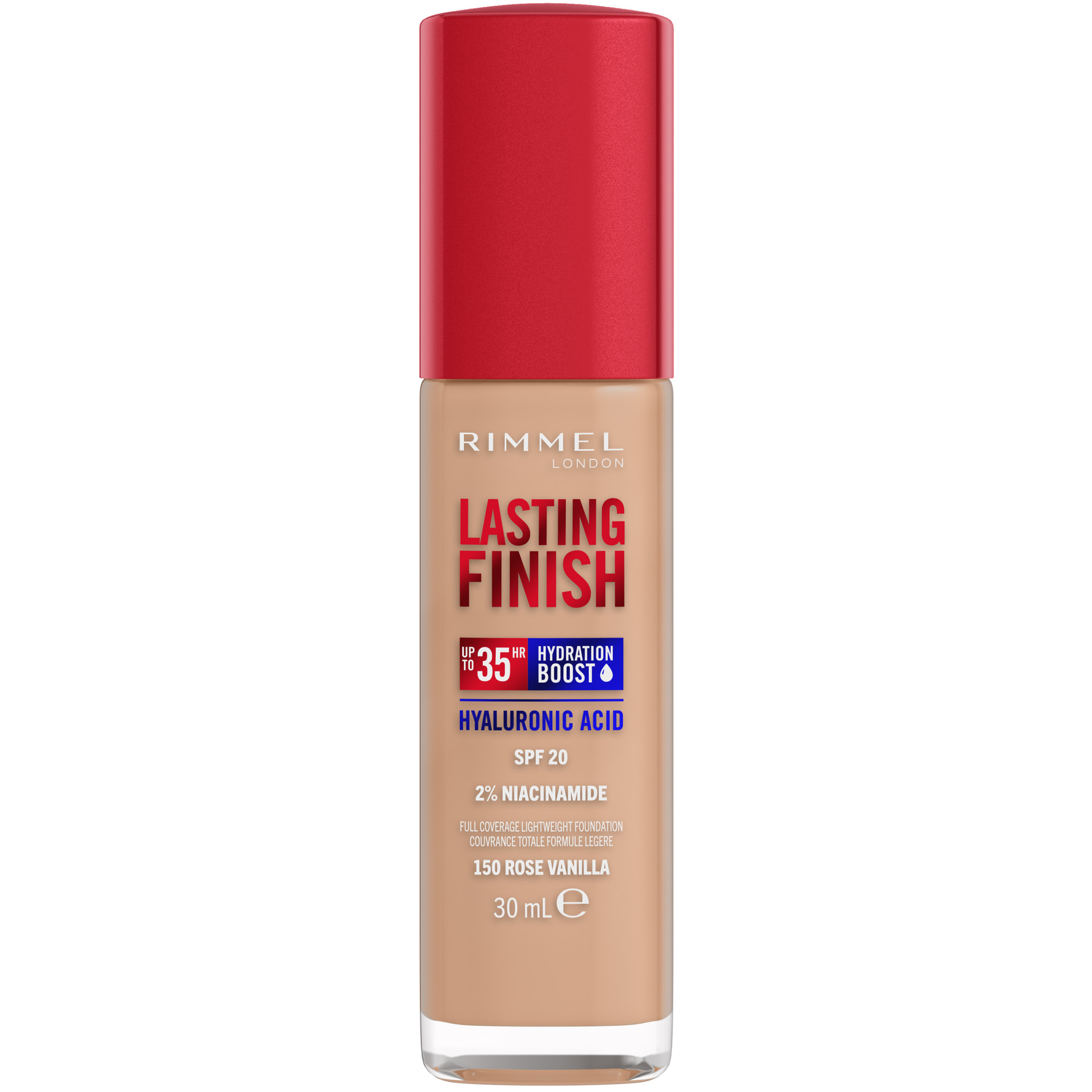 Rimmel Lasting Finish 35H Hydration Boost Hydrating Foundation SPF20 Rose Vanilla Rose Vanilla