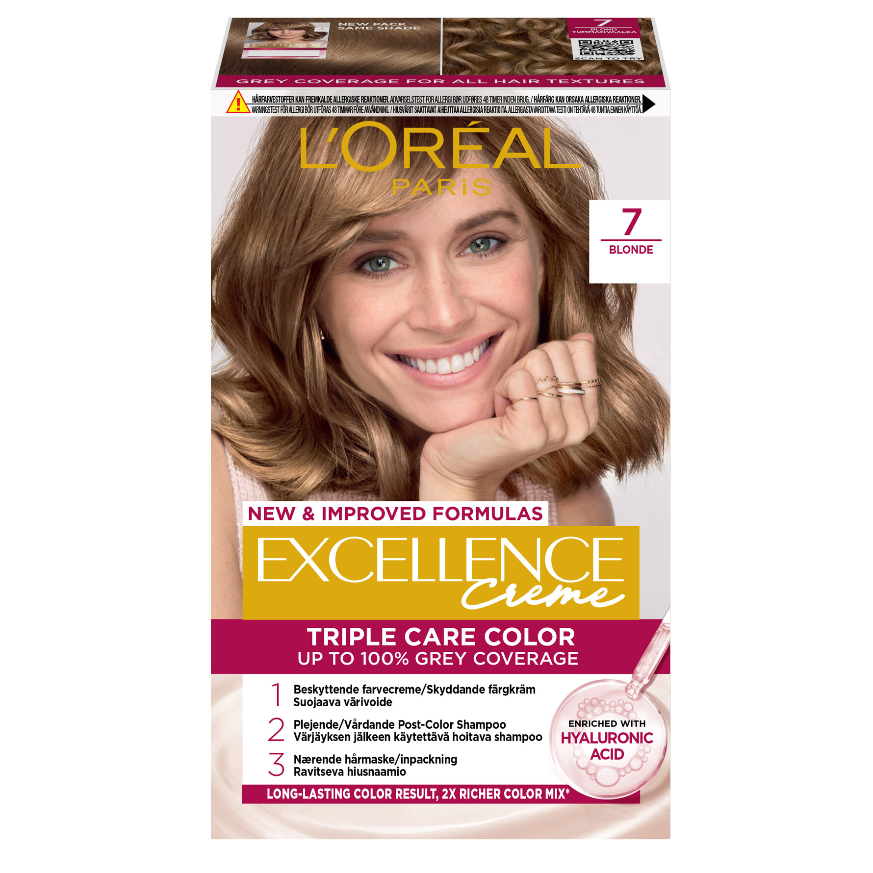 L'Oréal Paris L'Oréal Paris Excellence Creme Permanent Color Loreal 3 Exc.7 Blond Loreal 3 Exc.7 Blond