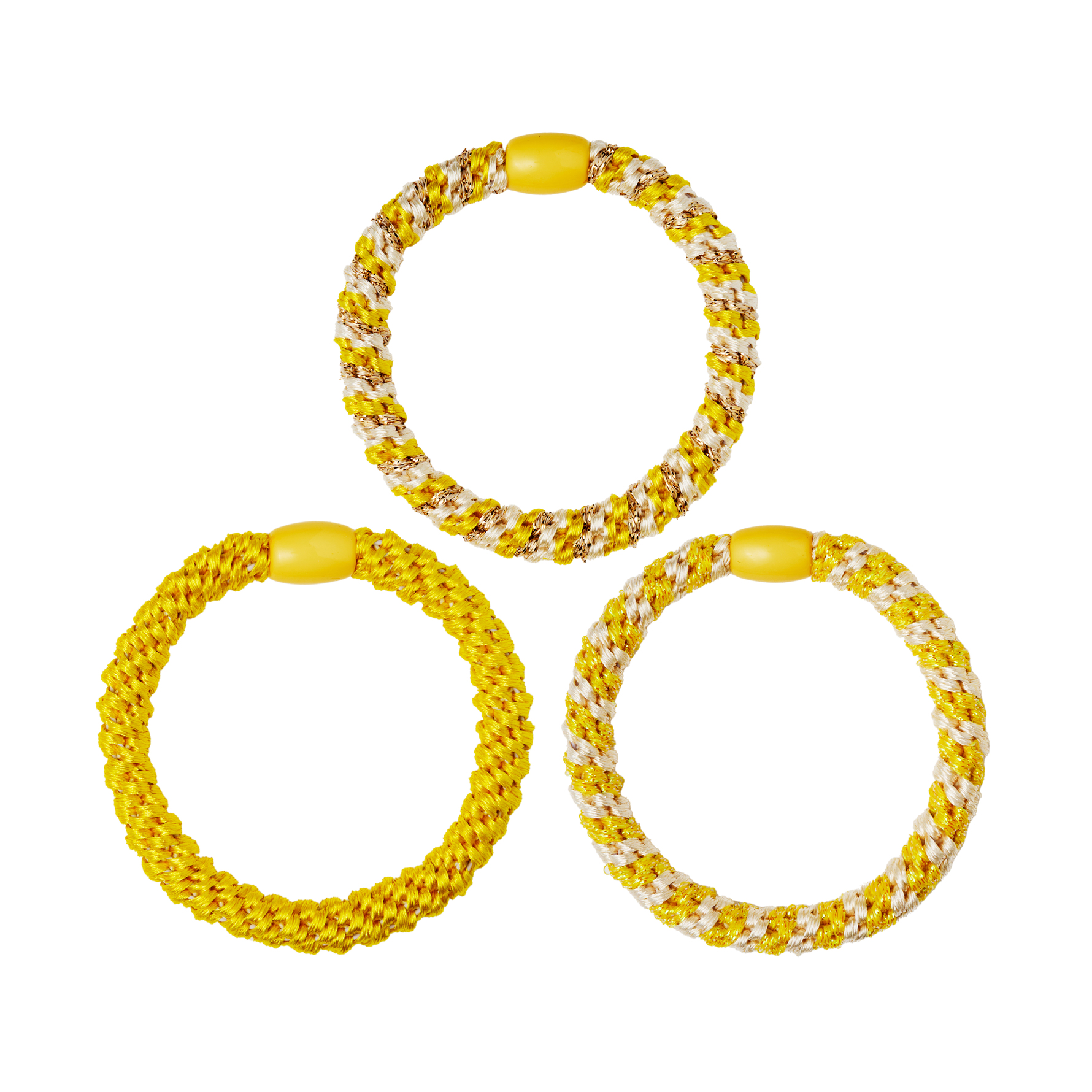 KICKS Beauty KICKS Beauty Woven Hair Tie Yellow 3-P