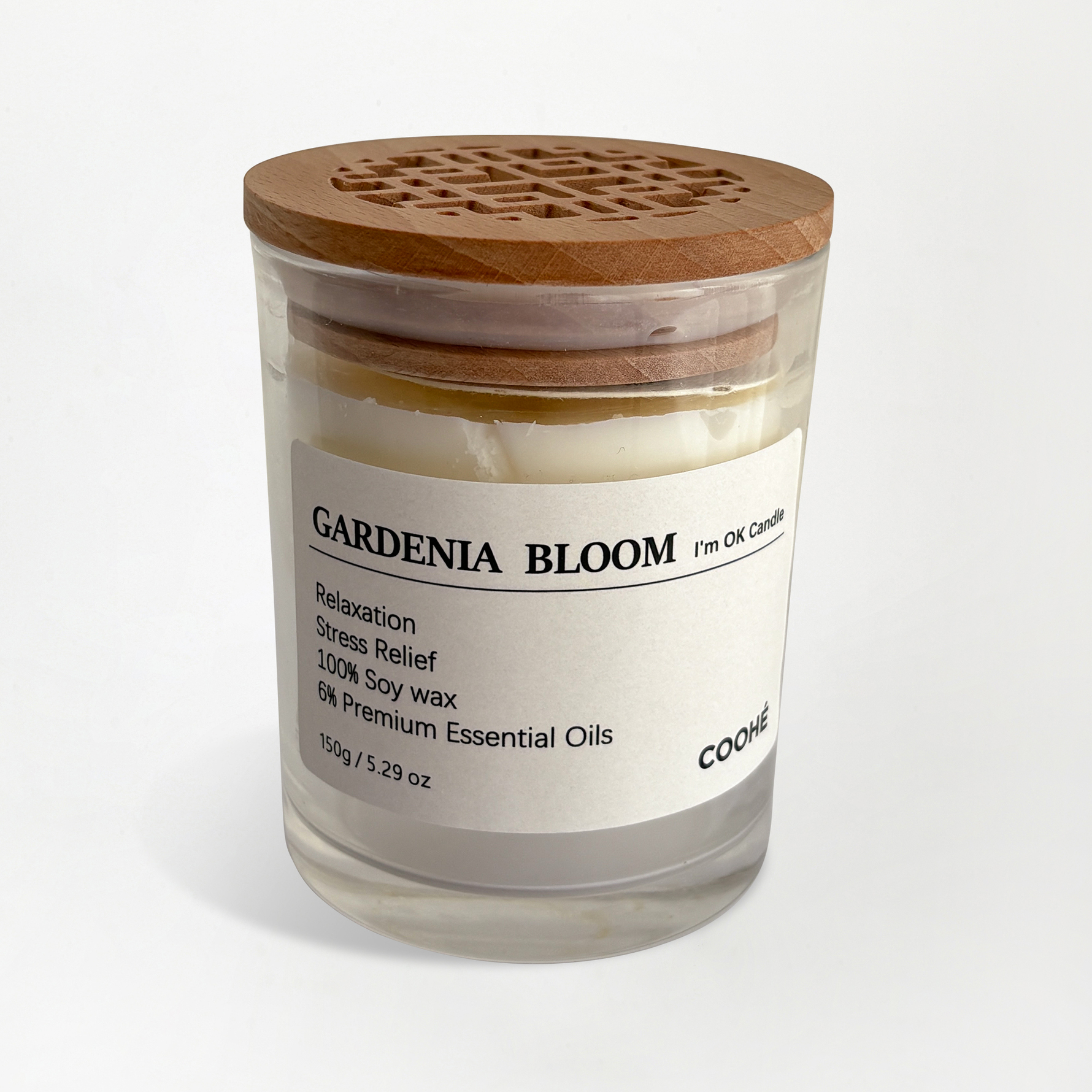 COOHÉ I'M OK Soy Wax Aroma Candle Gardenia Bloom 150 g 150 g