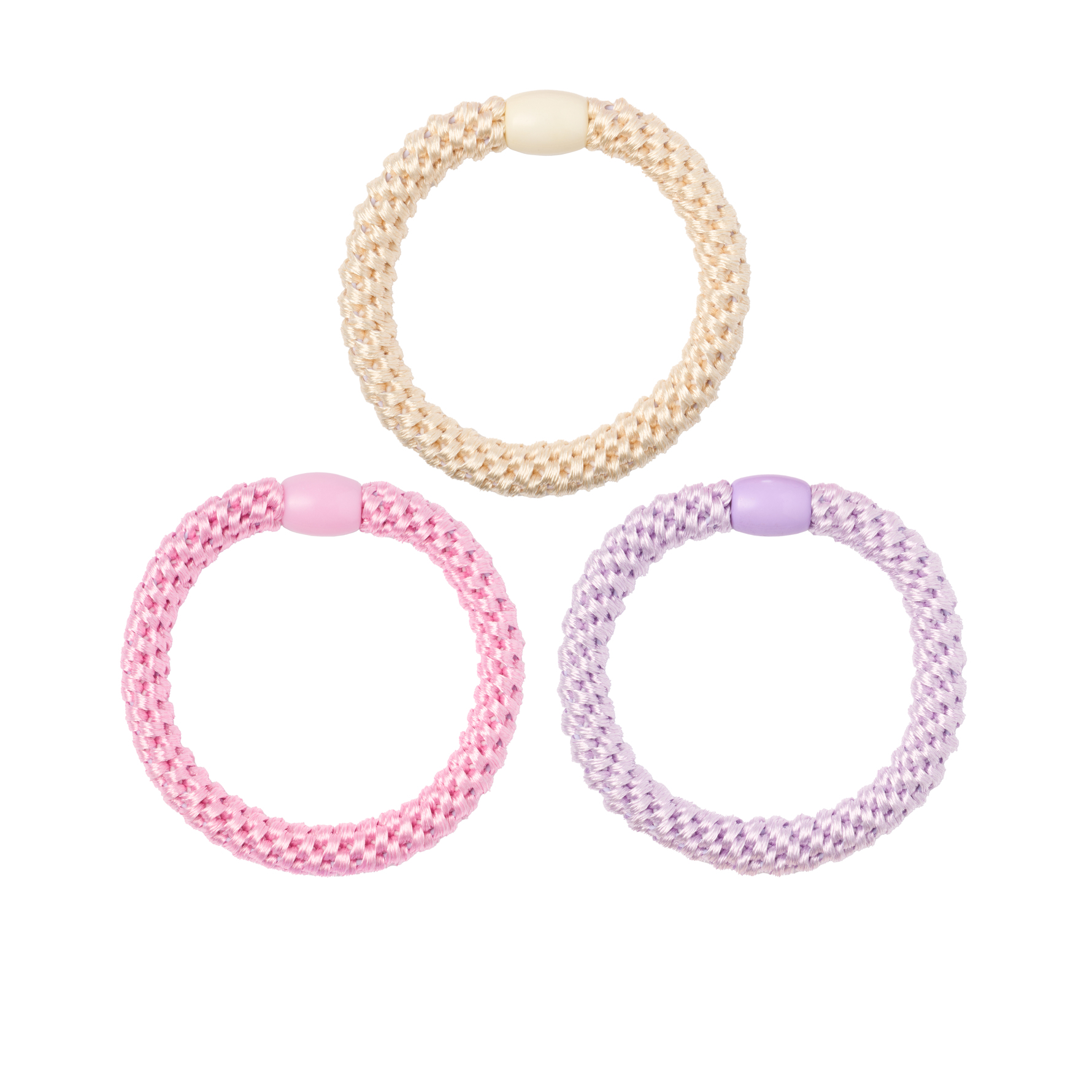 KICKS Beauty Woven Hair Ties 3-pack Pastel Pastel