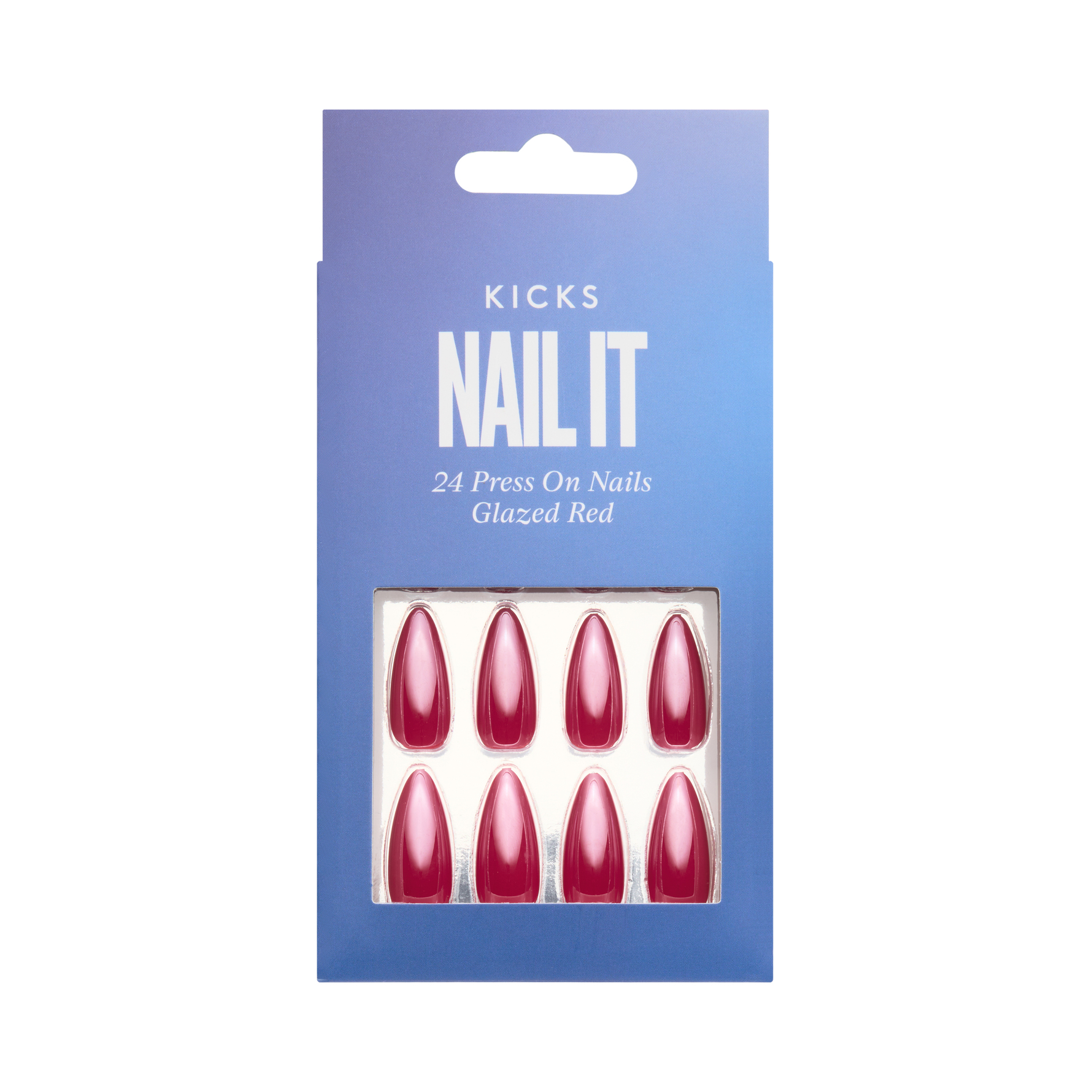 KICKS Beauty Nail It - 24 Press On Nails Glazed Red Glazed