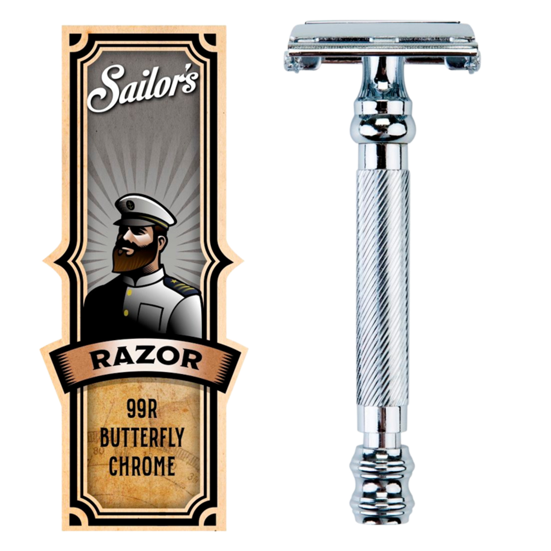 Gator Razor Køb Sailor's Safety Razor Butterfly Chrome Finish 99R fra Sailor's - Matas