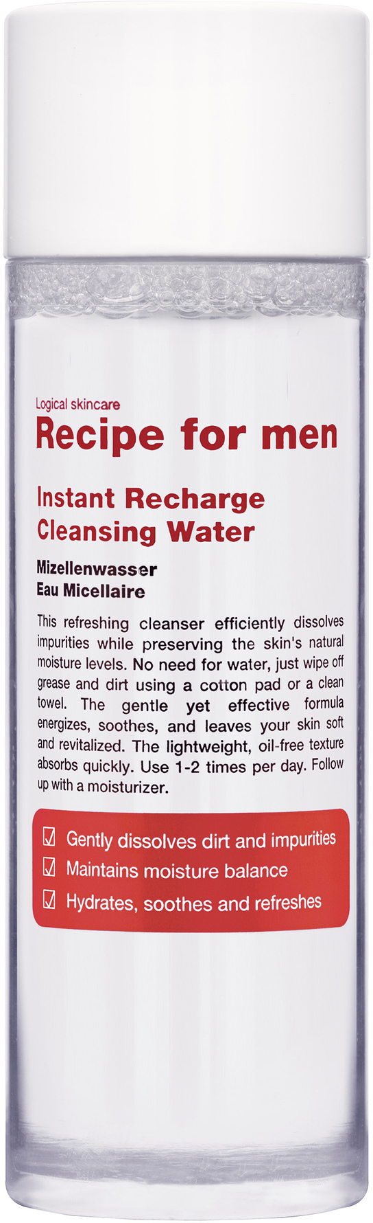 Recipe For Men Instant Recharge Cleansing Water 100 ml 100 ml