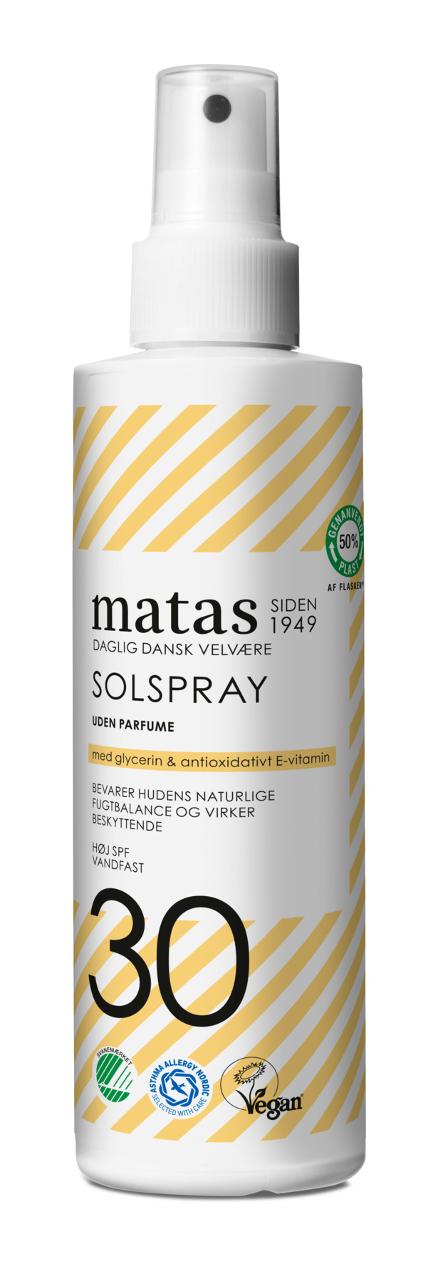 Køb Solspray SPF 30 Uden Parfume 200 ml fra Matas Striber - Matas