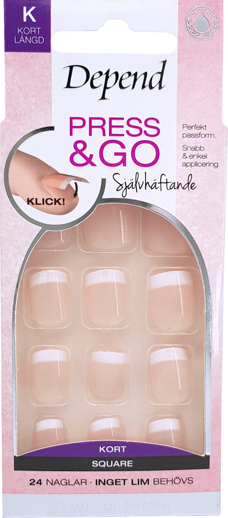 Depend Salon Gel Short Square Pink