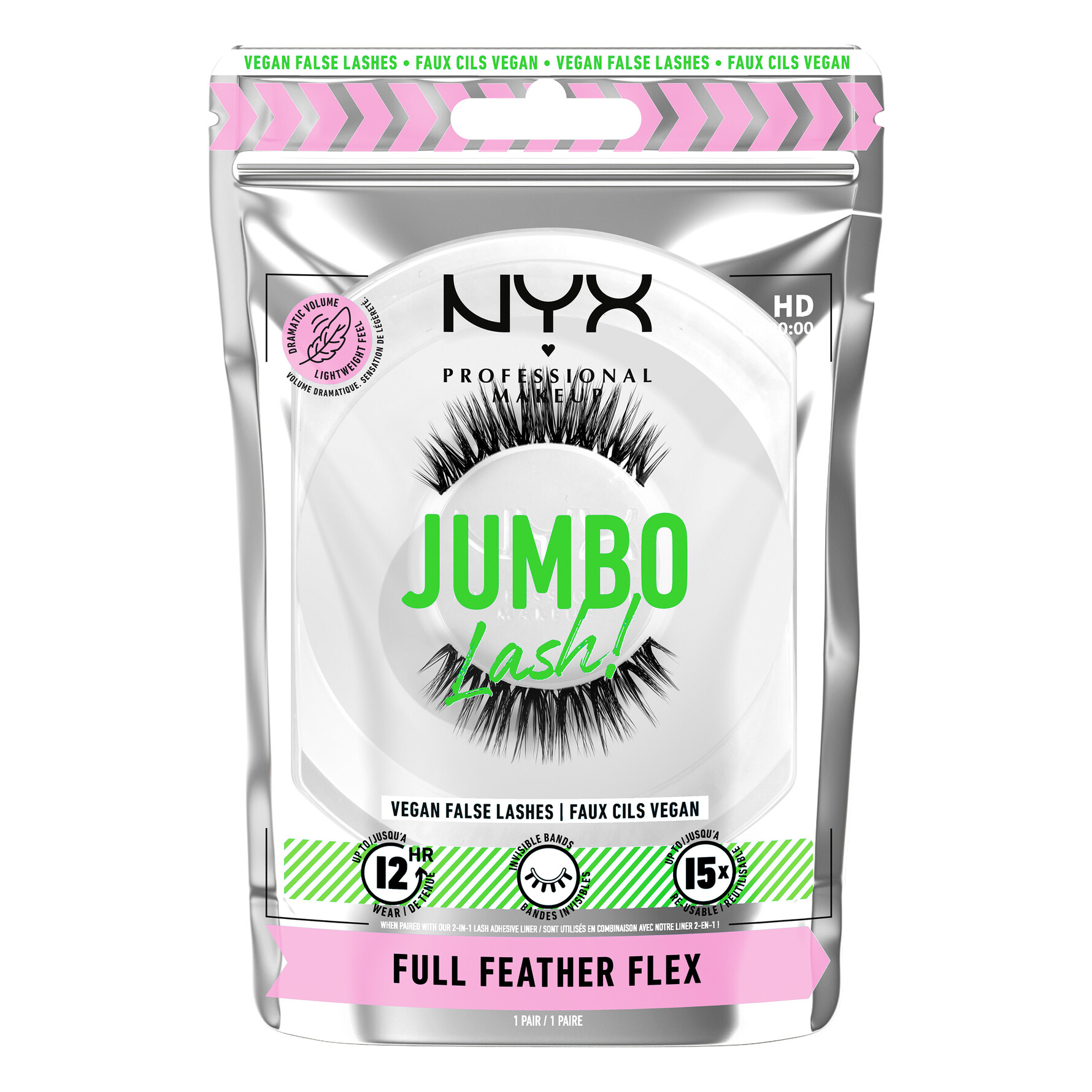 NYX PROFESSIONAL MAKEUP Jumbo Lash! Vegan False Lashes 07 Full Feather Flex 07 Full Feather Flex