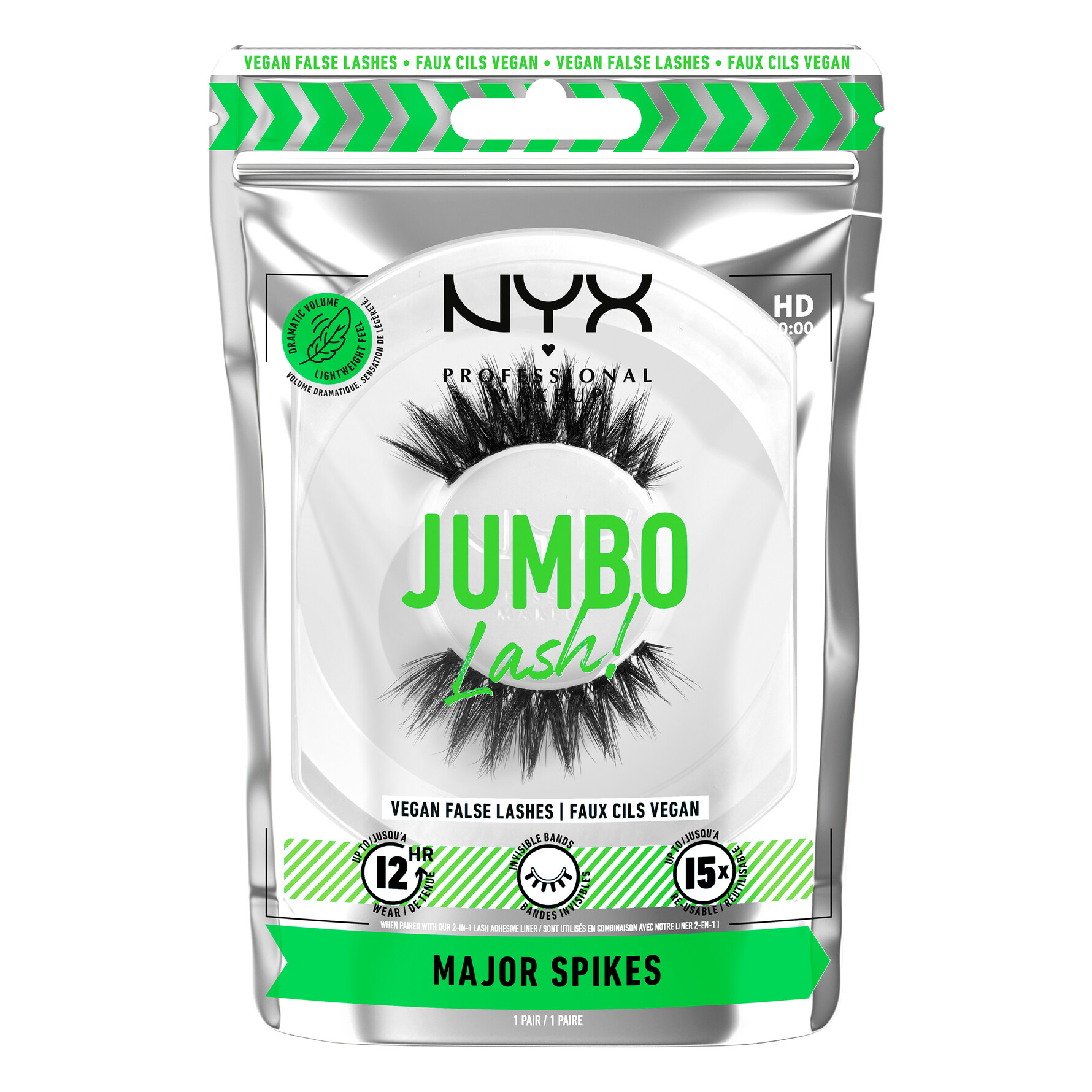 NYX PROFESSIONAL MAKEUP Jumbo Lash! Vegan False Lashes 9 Major Spikes 9 Major Spikes
