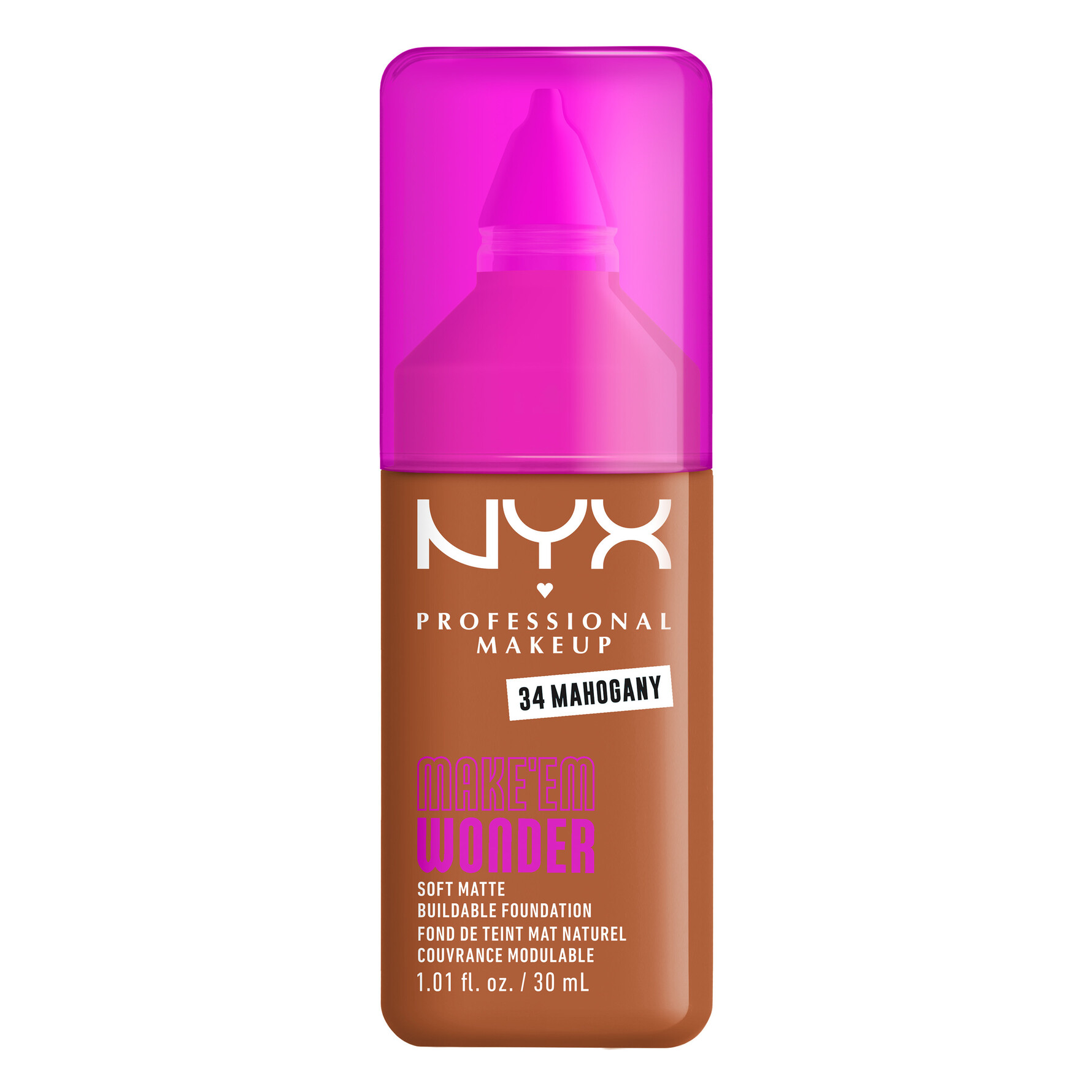 NYX PROFESSIONAL MAKEUP Make Em Wonder Foundation 34 Mahogany 34 Mahogany