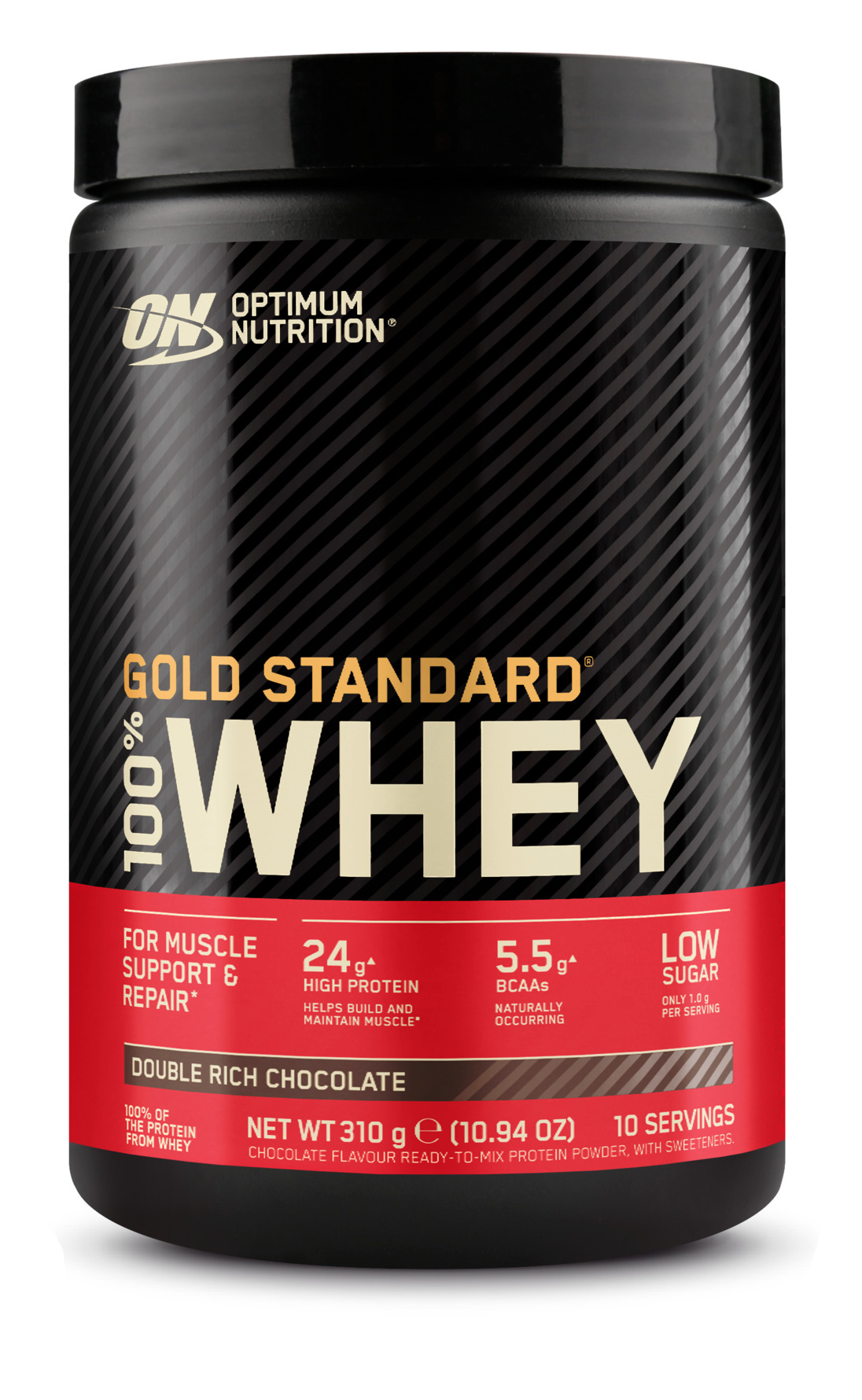 Køb 100 Whey Gold Standard Double Rich Chocolate 310 g fra Optimum
