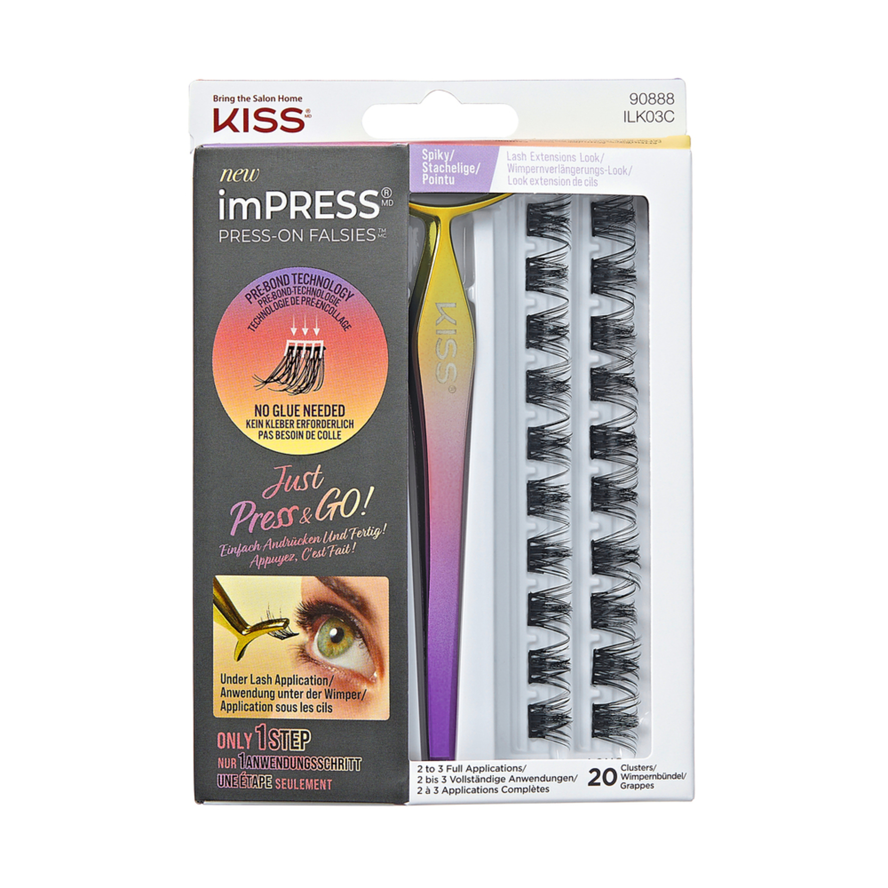 Kiss Press On Falsies Spiky Kit 03 False Lashes 20 pcs 20 pcs