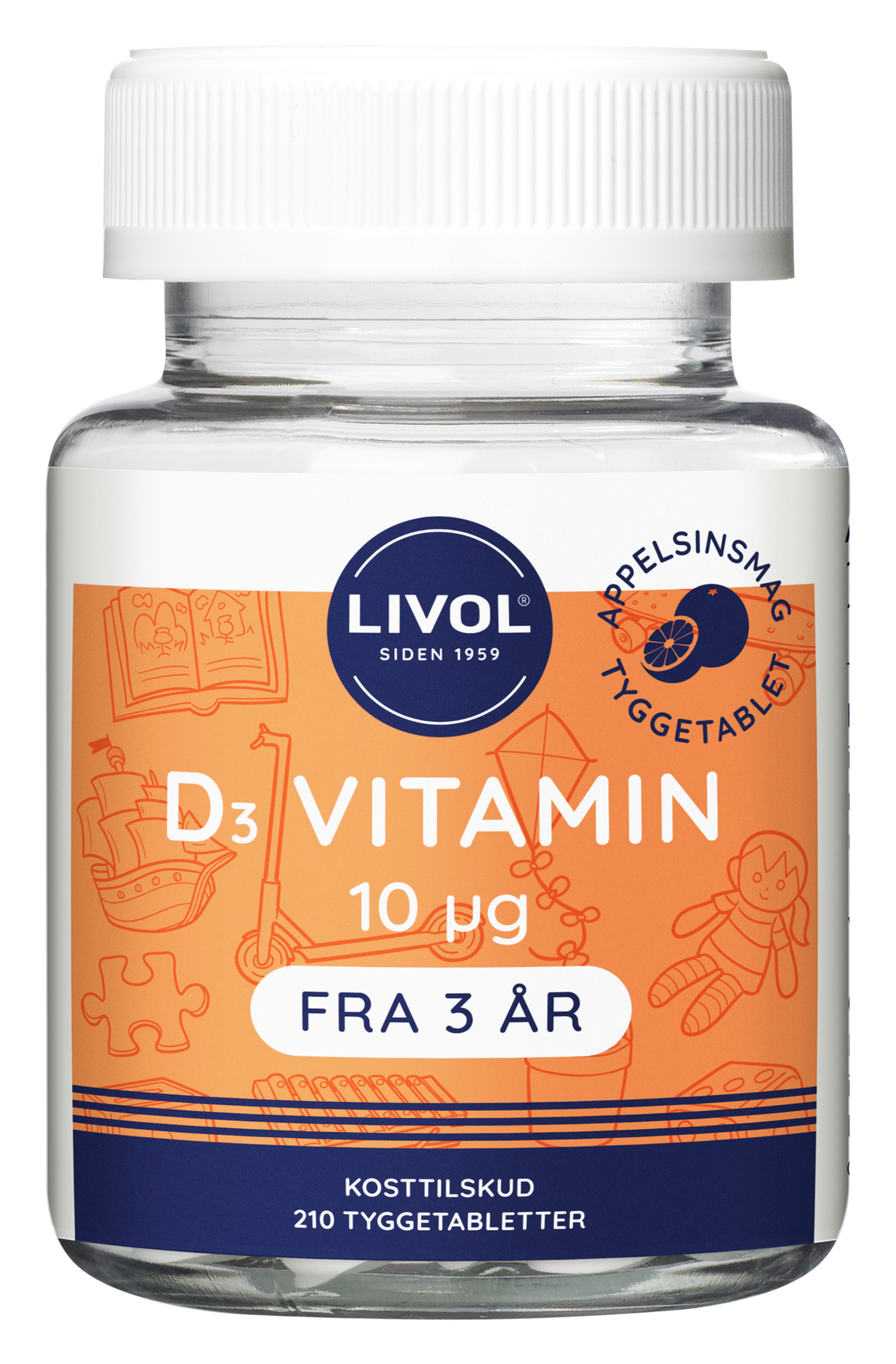 Køb D-vitamin 10 µg 210 tyggetabletter fra Livol - Matas