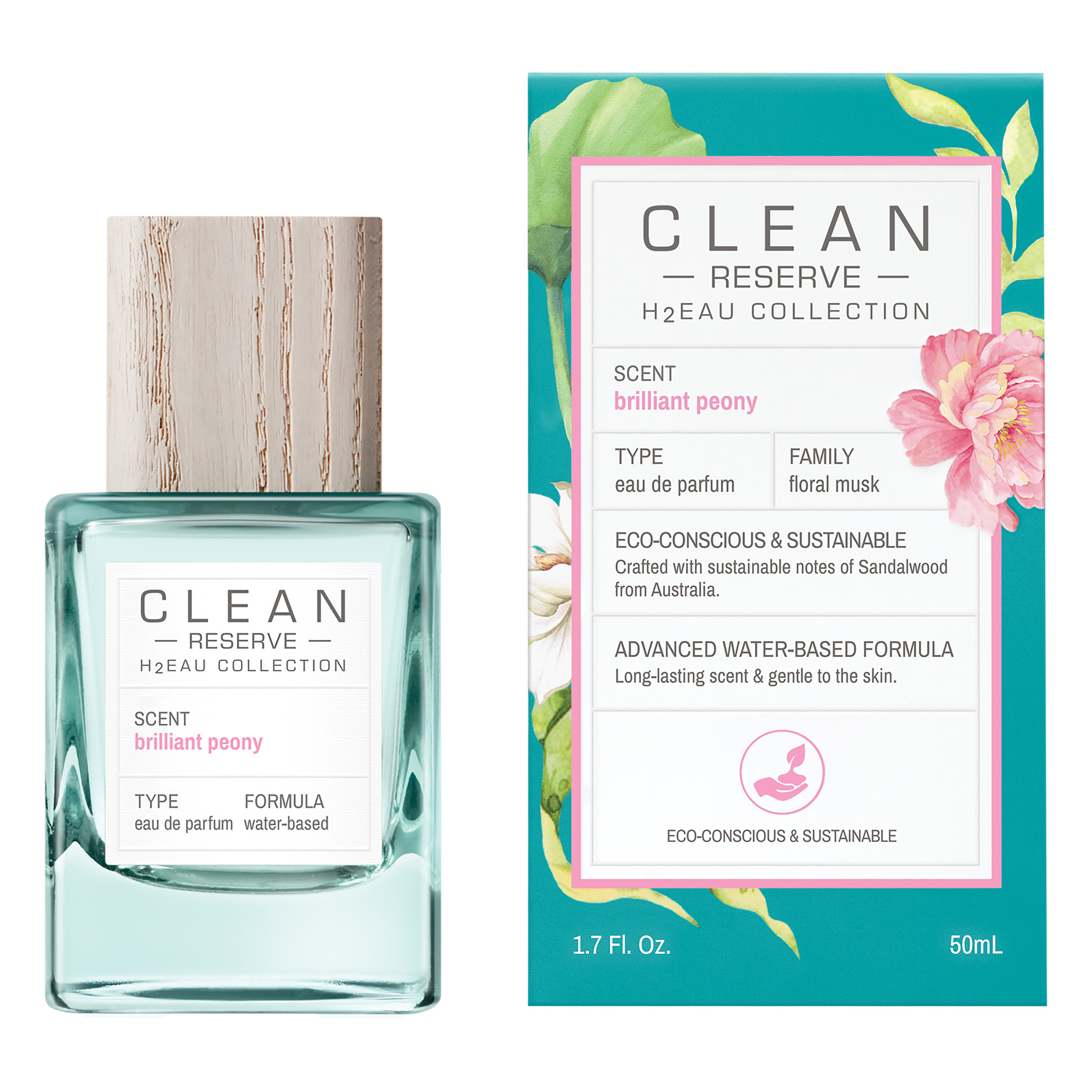 Køb H2EAU Brilliant Peony Eau de Parfum 50 ml fra Clean - Matas
