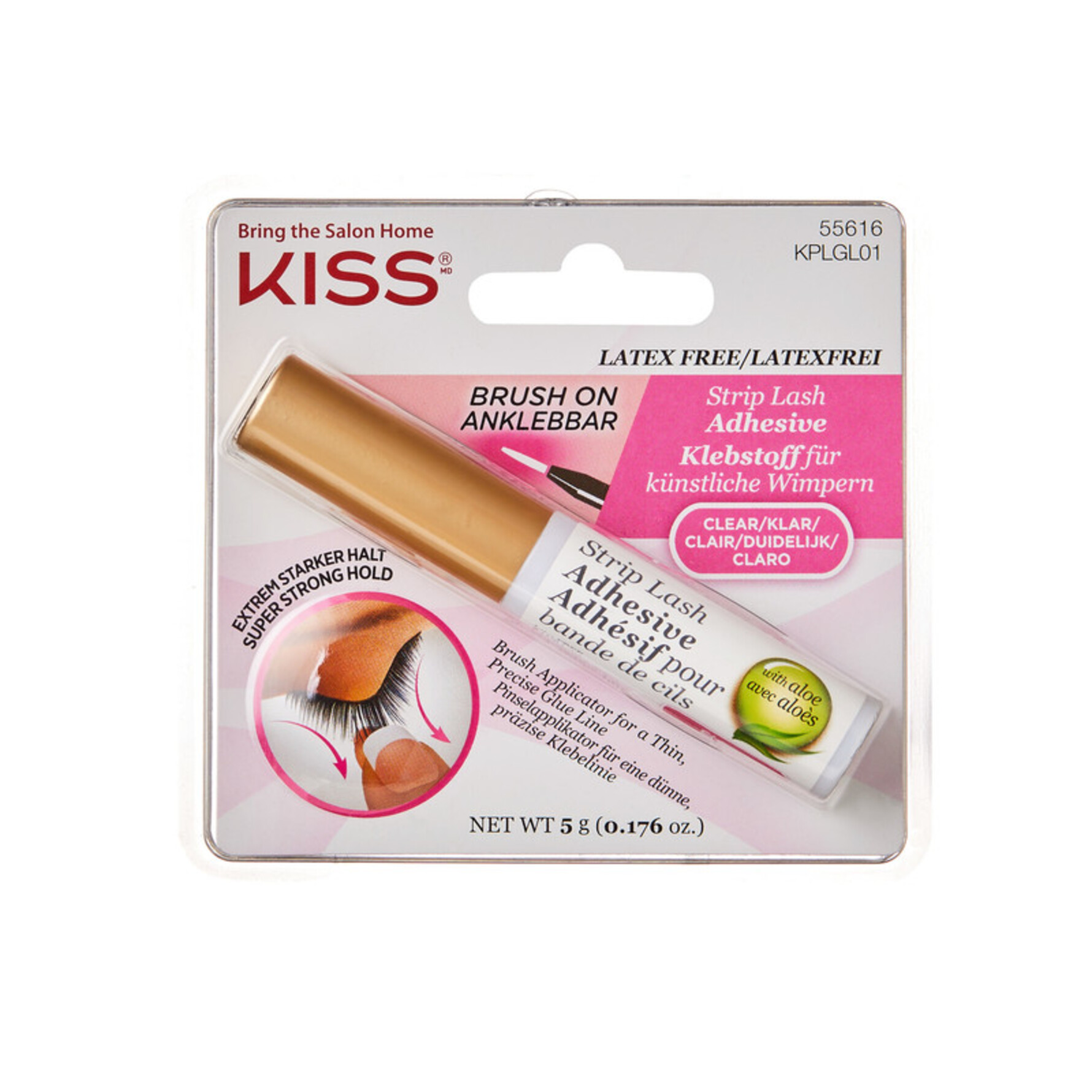 Kiss Kiss 24H Strip Eyelash Adhevsive Clear Clear
