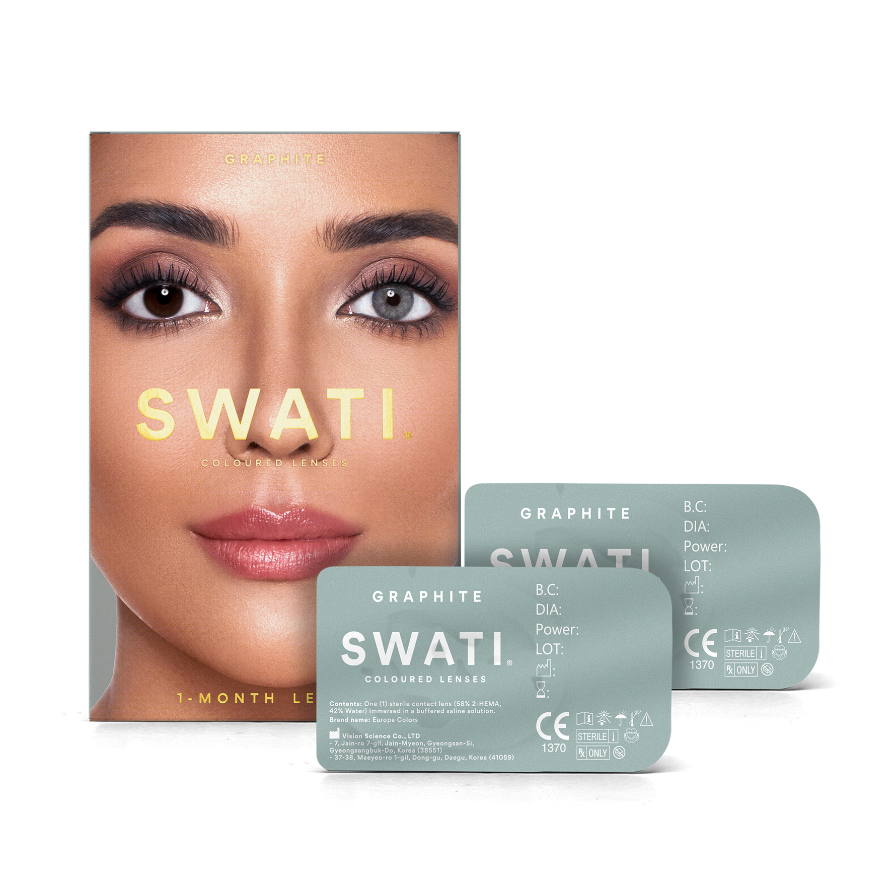 SWATI Cosmetics SWATI Cosmetics Coloured Lenses Graphite 1-Month Lenses