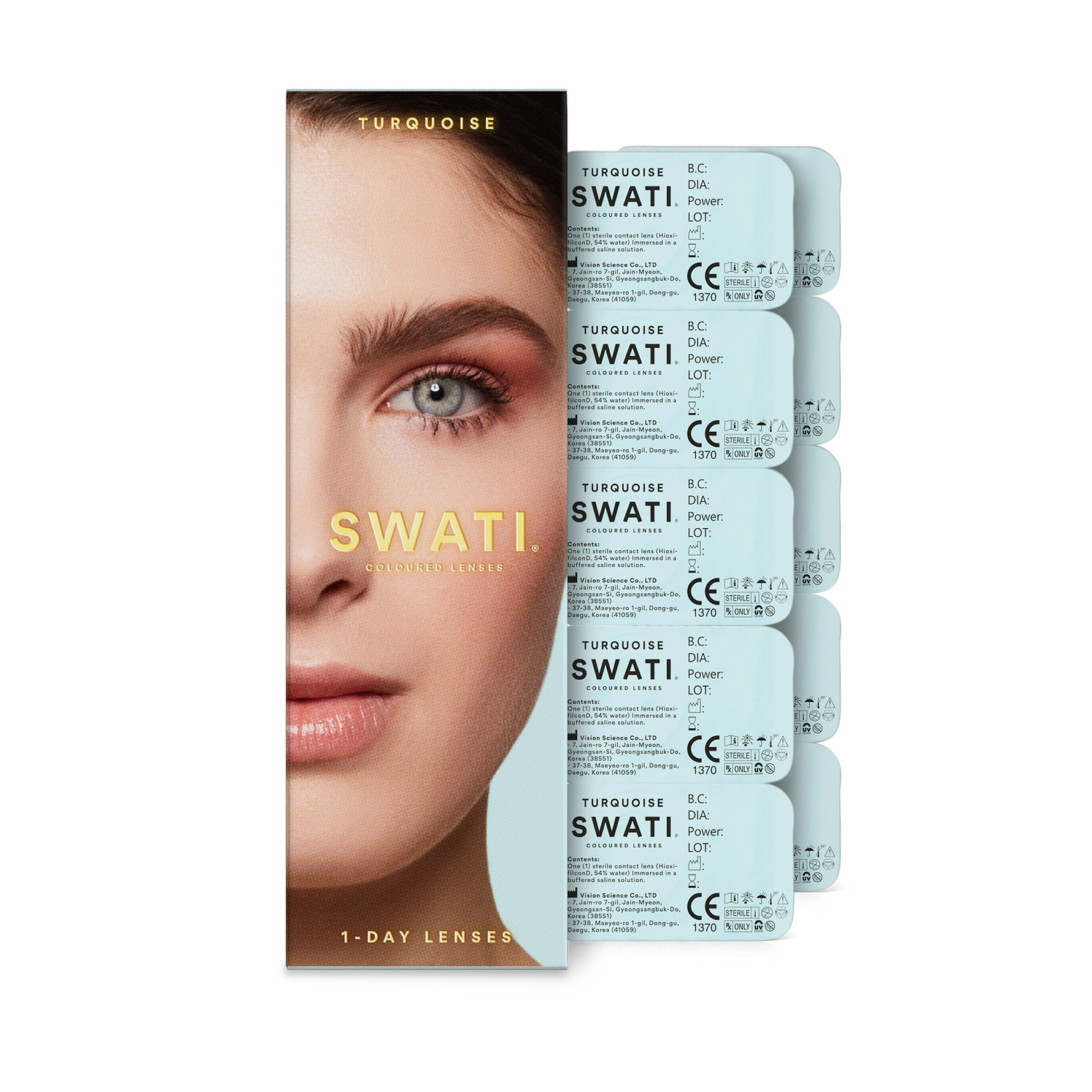 SWATI Cosmetics Coloured Lenses Turqoise 1-Day Lenses 1-Day Lenses