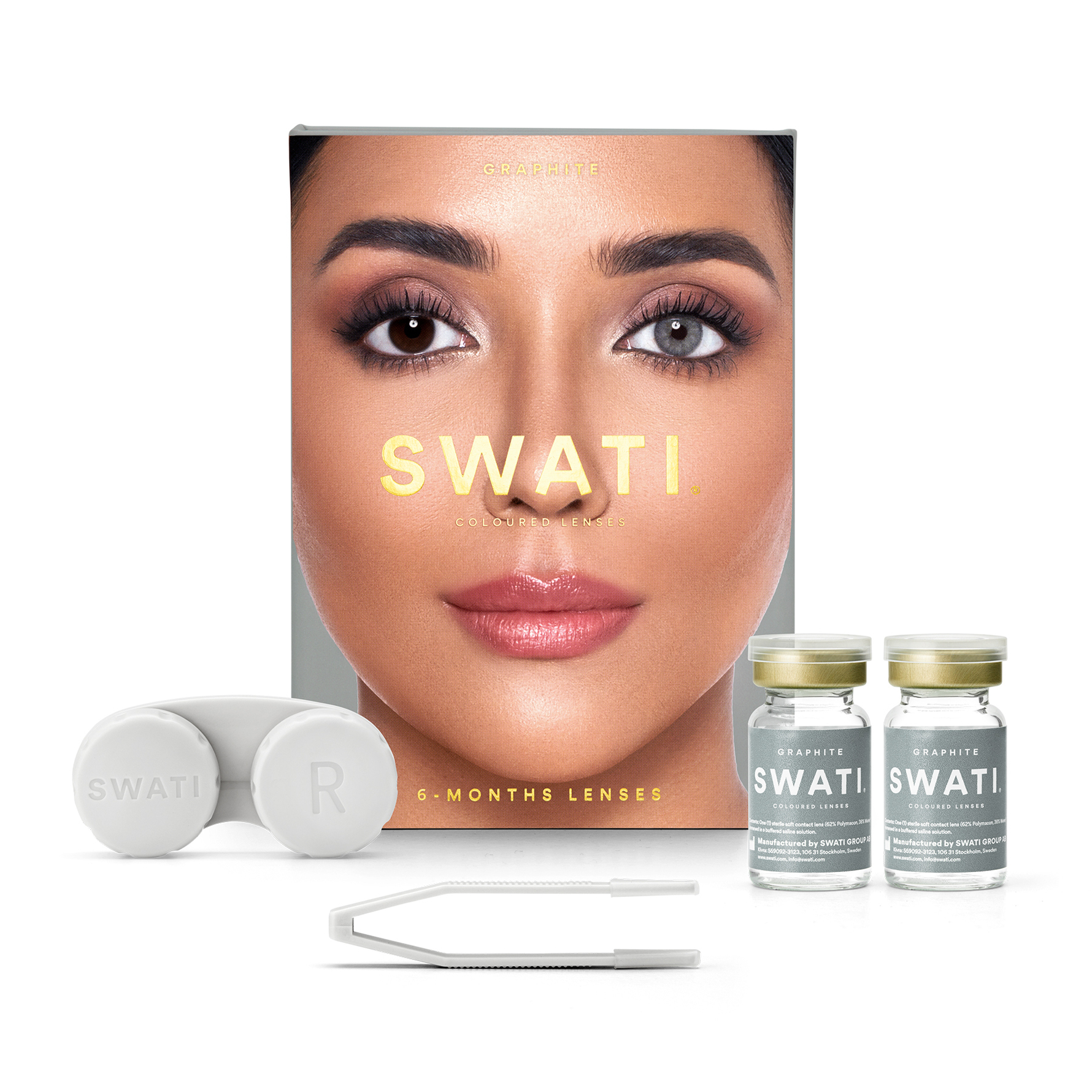SWATI Cosmetics Coloured Lenses Graphite 6-Months Lenses 6-Months Lenses