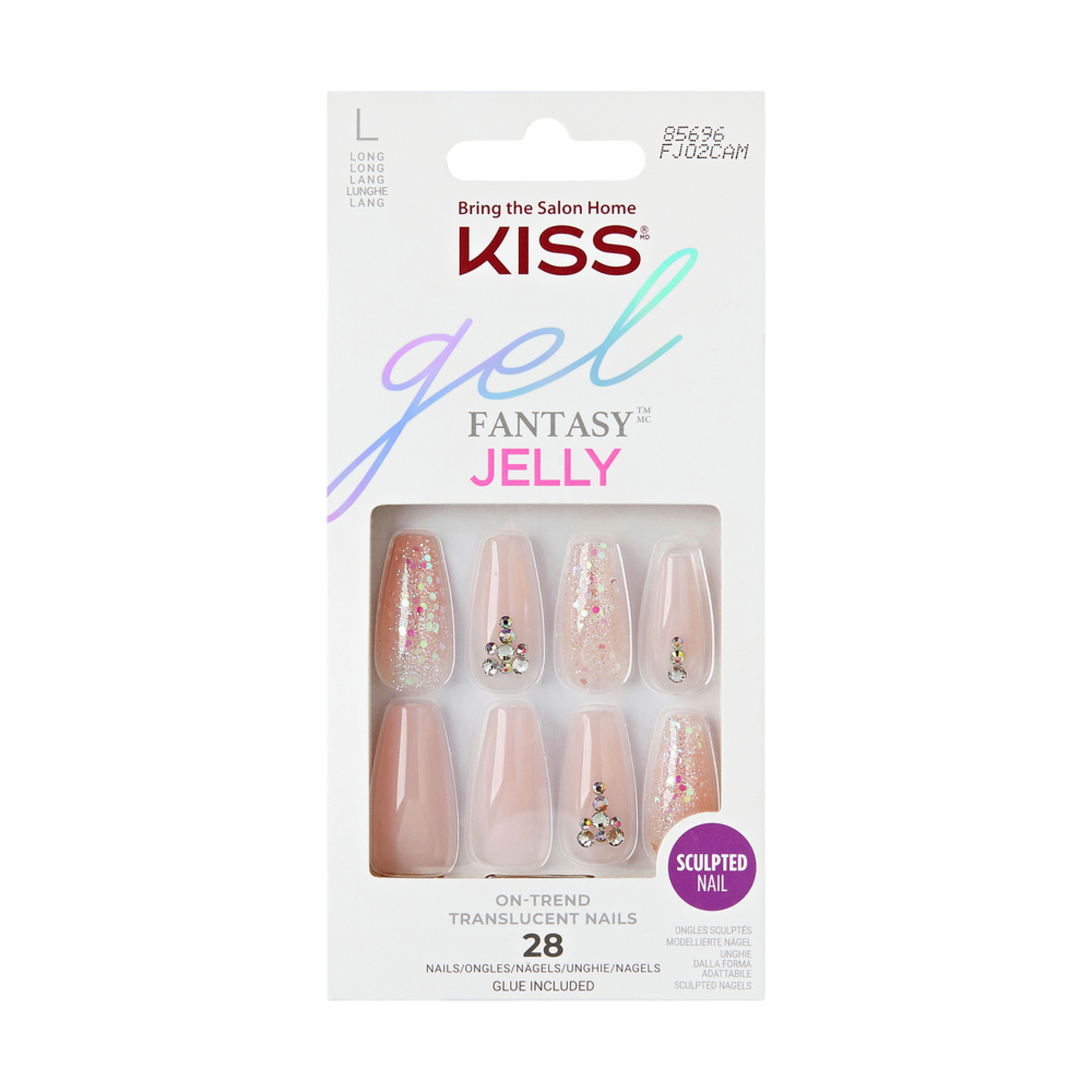 Kiss Kiss Jelly Fantasy Artificial Nail - Jelly Juice 28 pcs 28 pcs