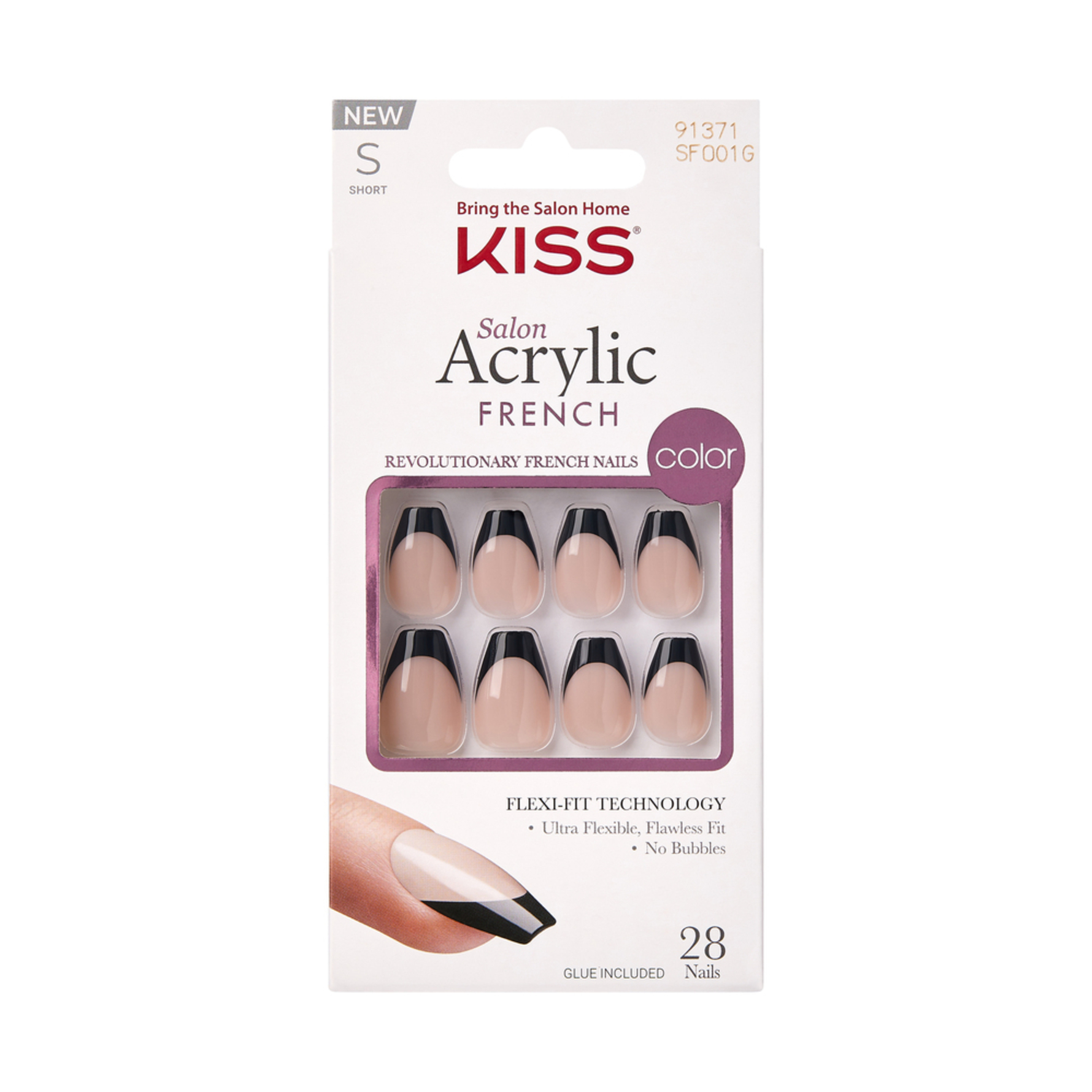 Kiss Kiss Acrylic French color - Flame 28 pcs 28 pcs