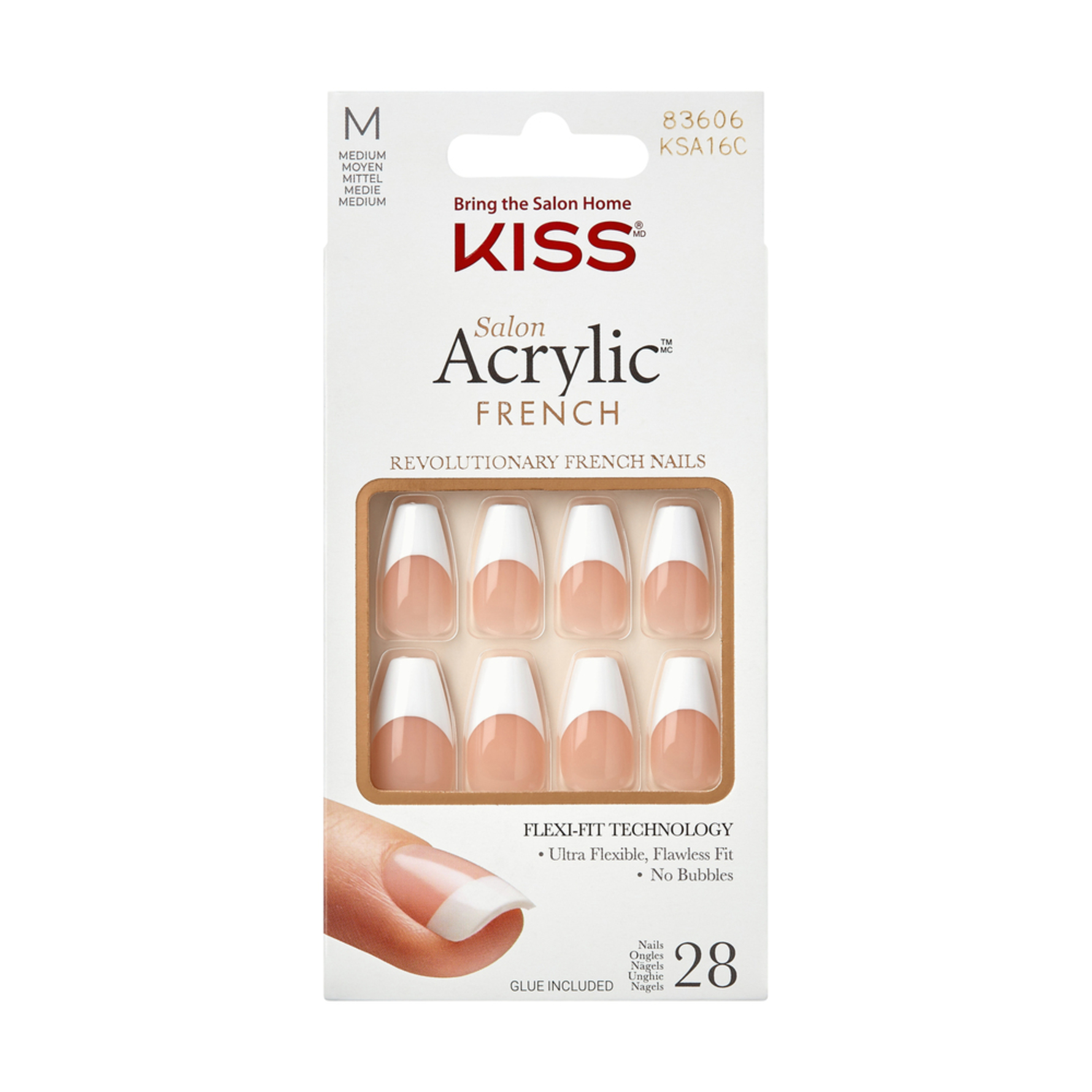 Kiss Kiss Acrylic French Color - Je T'aime 28 pcs 28 pcs