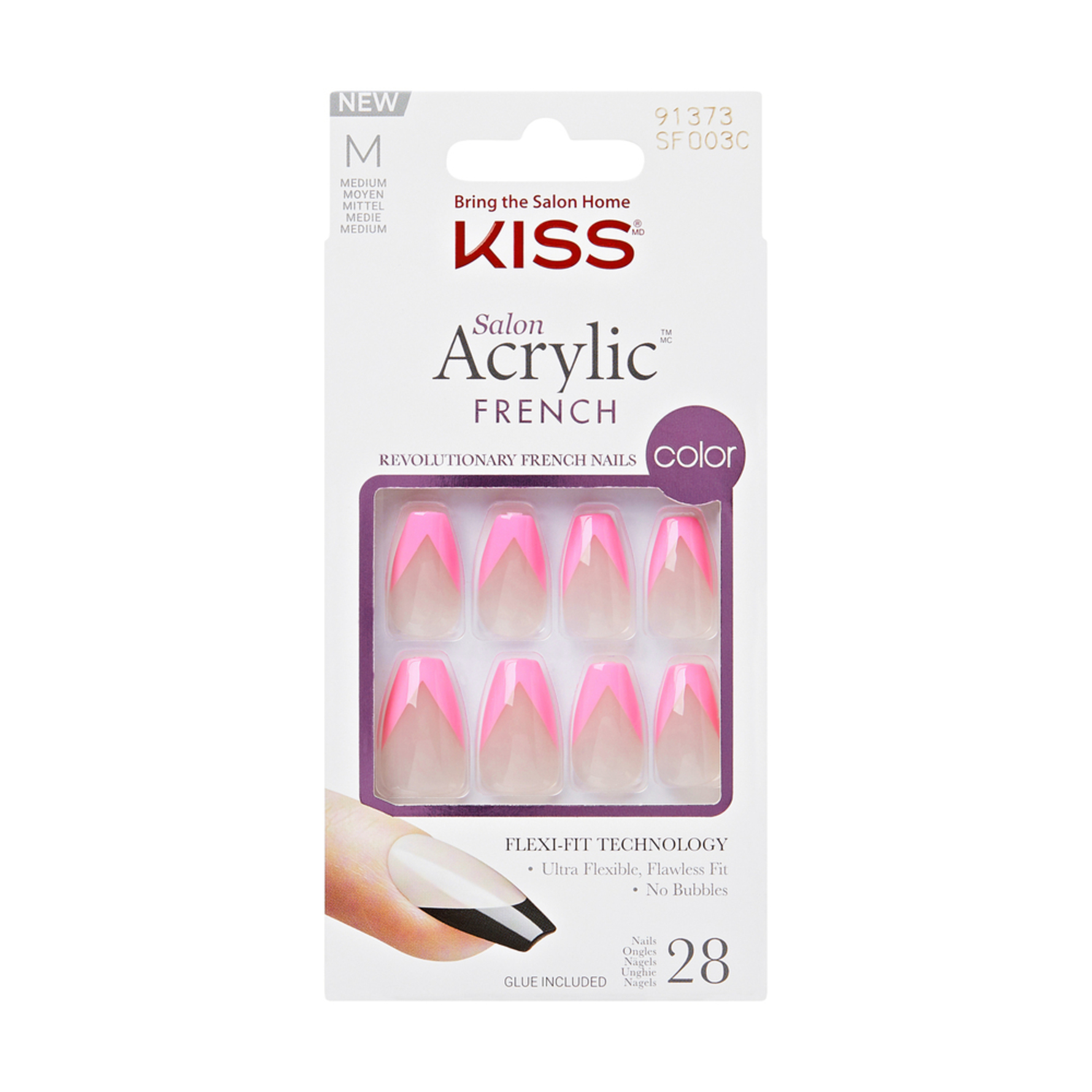 Kiss Kiss Acrylic French Color - Squared 28 pcs 28 pcs