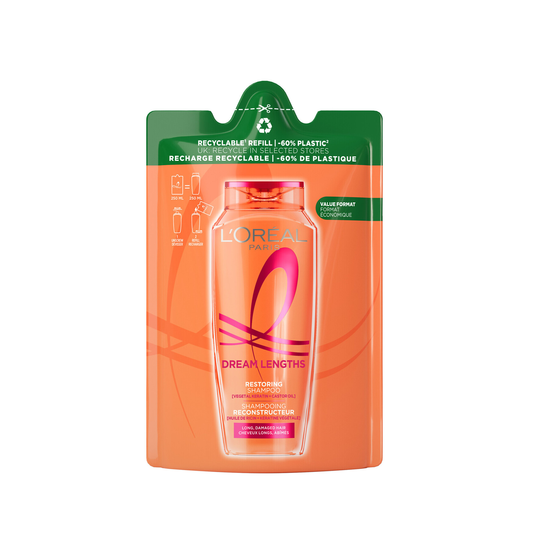L'Oréal Paris L'Oréal Paris Elvital Dream Length Shampoo Refill 250 MLT 250 MLT