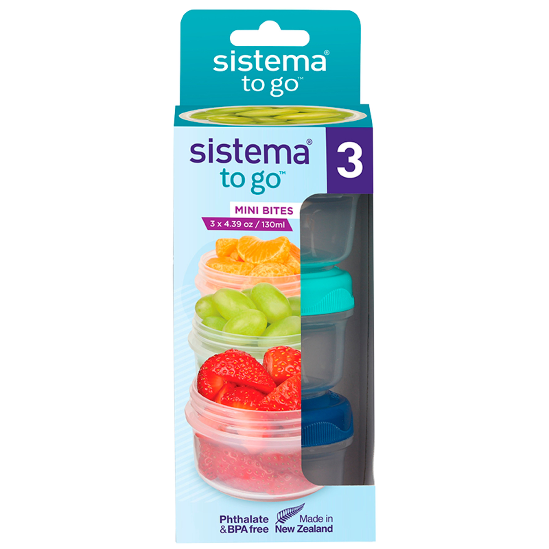 Sistema To Go Mini Knick Knack Food Storage 62 ml Mixed Pack 4-pack