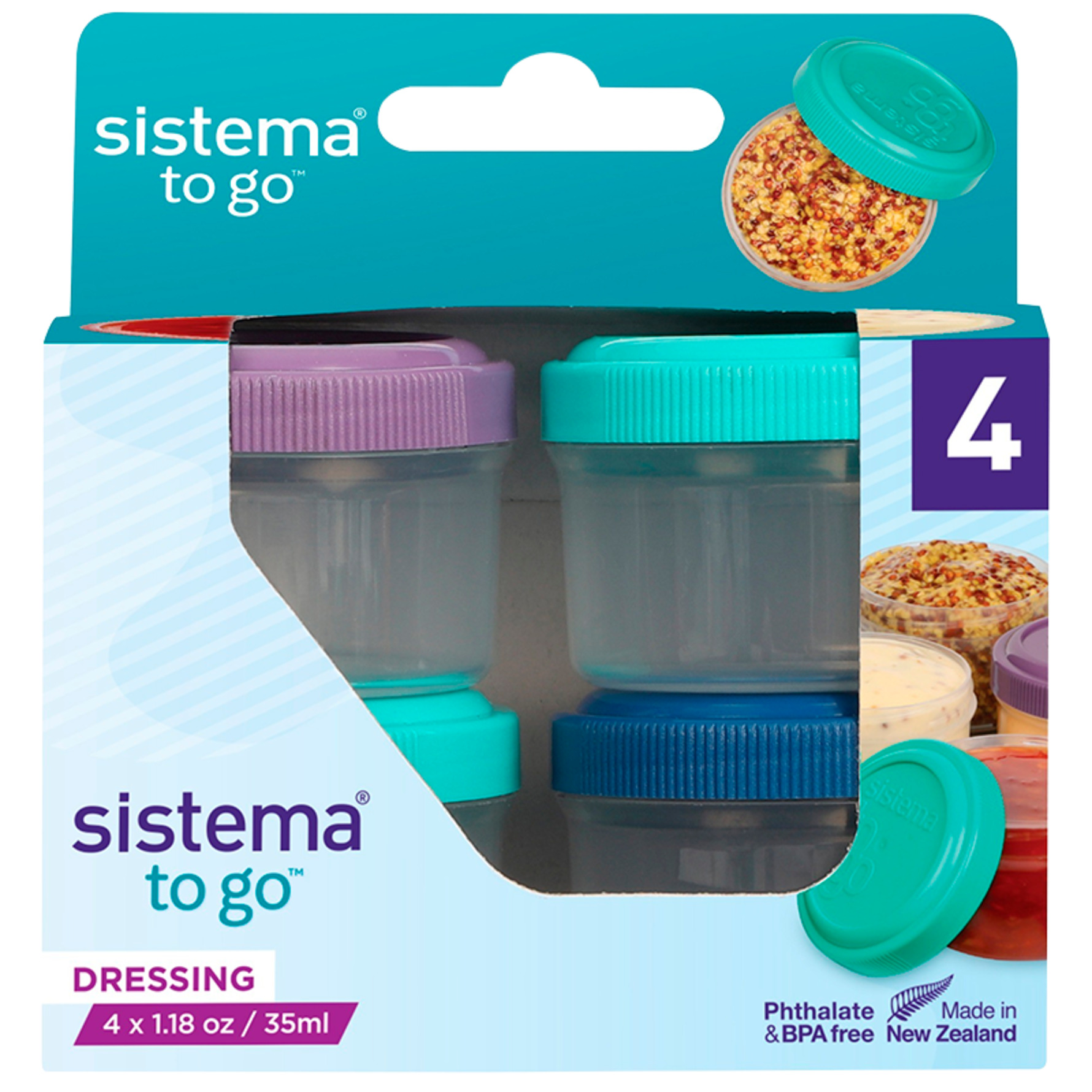 Sistema To Go Mini Knick Knack Food Storage 62 ml Mixed Pack 4-pack