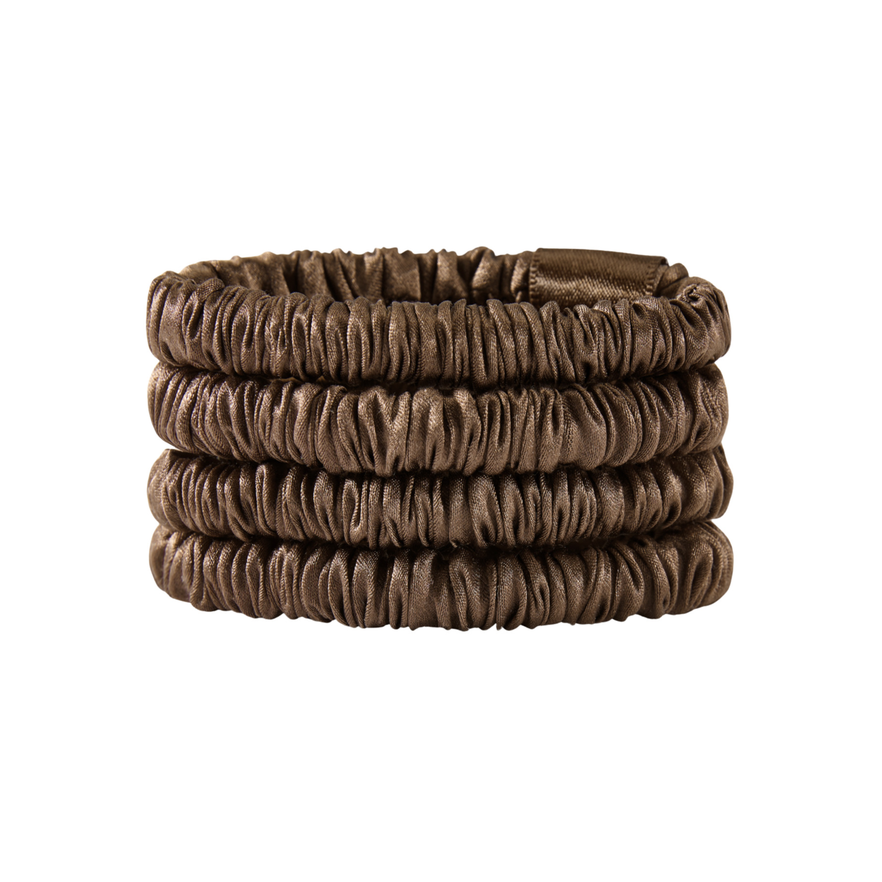 Lenoites Lenoites Mulberry Silk Skinny Scrunchie Dark Brown Dark Brown