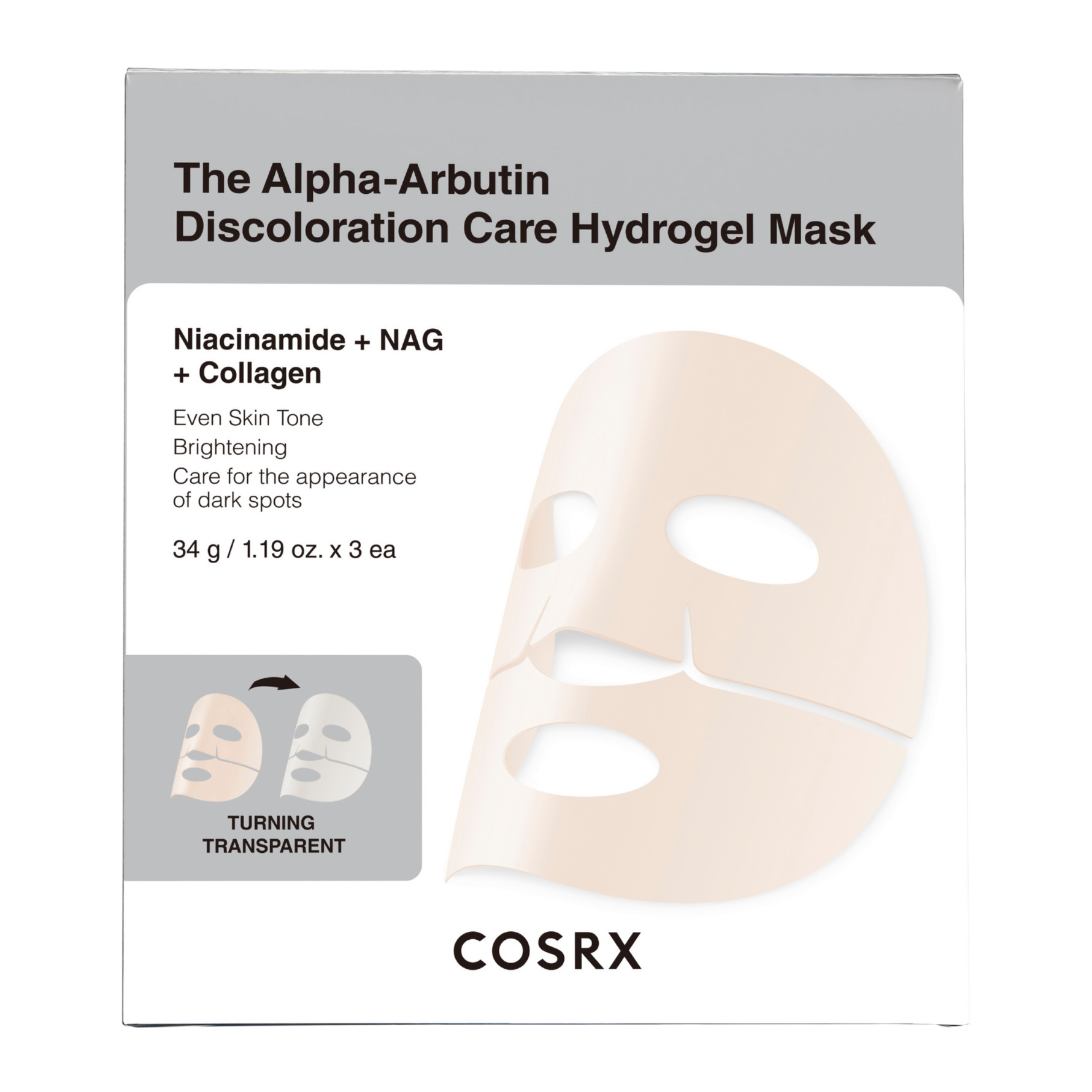 COSRX The Alpha-Arbutin Discoloration Care Hydrogel Mask 3 pcs 3 pcs