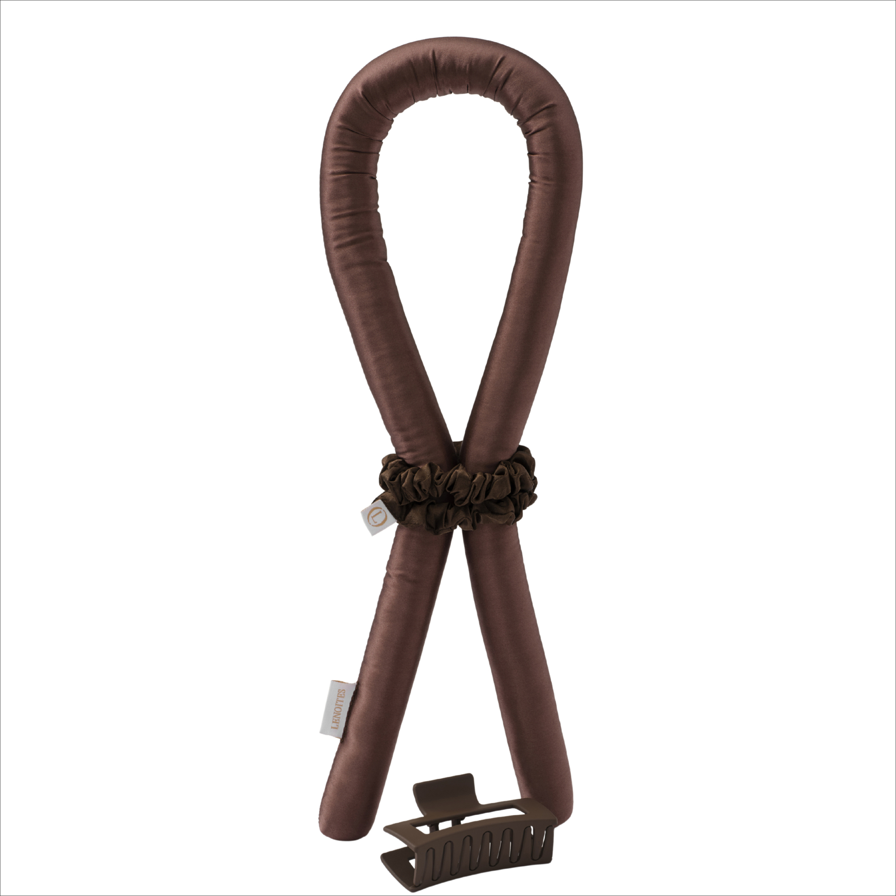 Lenoites Heatless Curls in Mulberry Silk Brown, Small Brown, Small