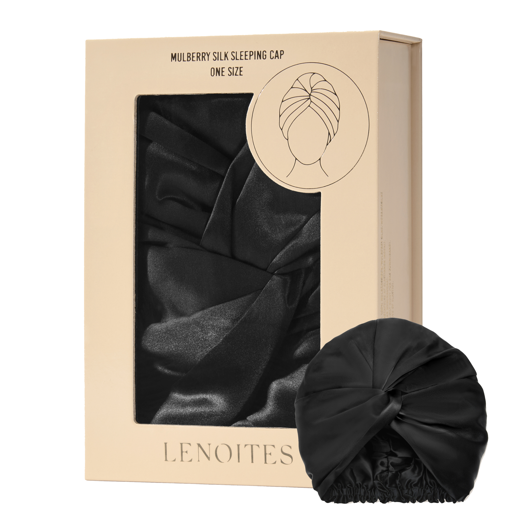 Lenoites Lenoites Mulberry Silk Sleeping Cap Black Black