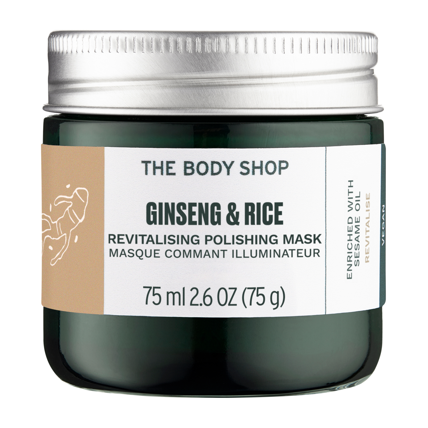 THE BODY SHOP Chinese Ginseng & Rice Clarifying Polishing Mask 75 ml 75 ml