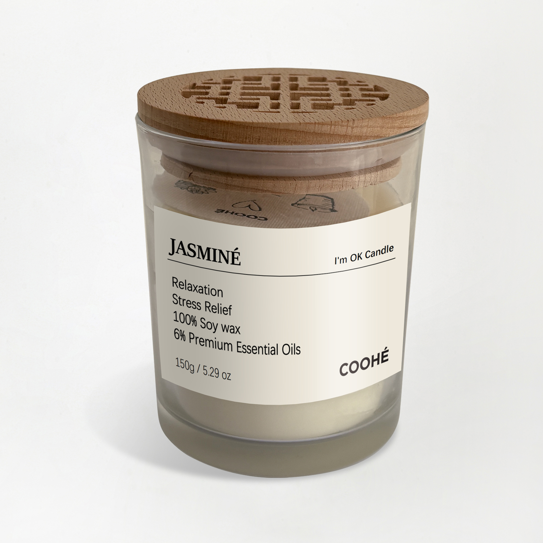 COOHÉ COOHÉ I'm OK Soy Wax Aroma Candle Jasminé 150 g 150 g
