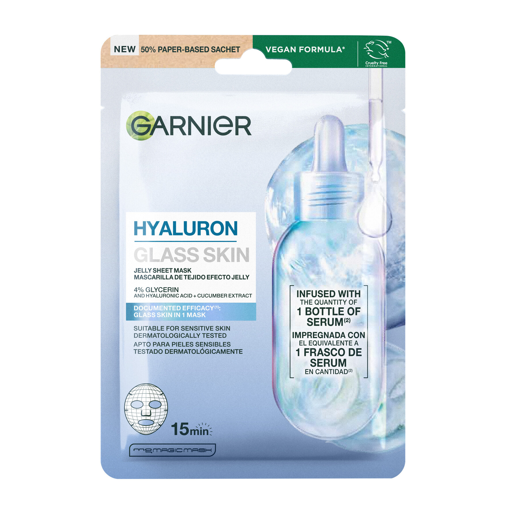Garnier Garnier Hyaluron Glass Skin Jelly Tissuemask 27 g 27 g