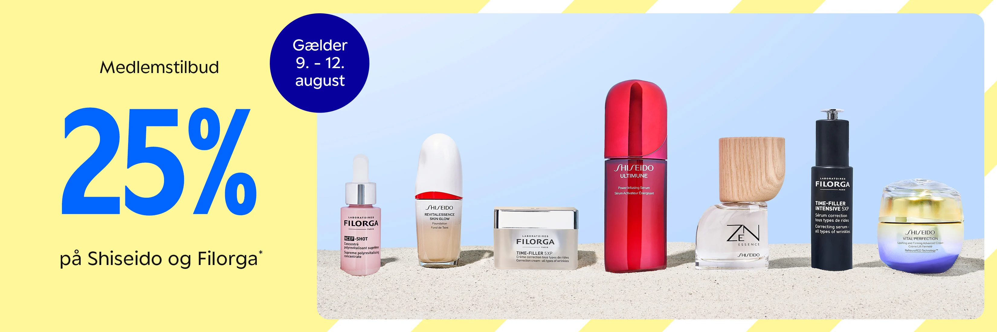 25% Shiseido og Filorga (9.-12. aug).