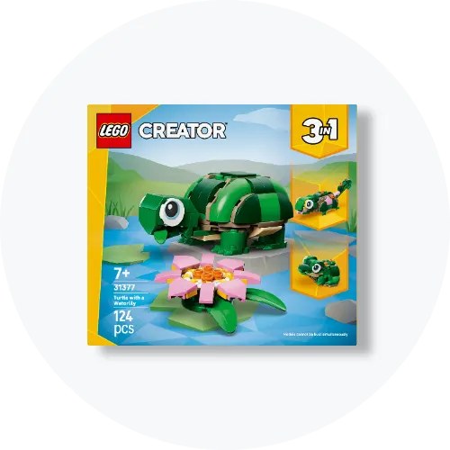 Her ses en æske med LEGO Creator