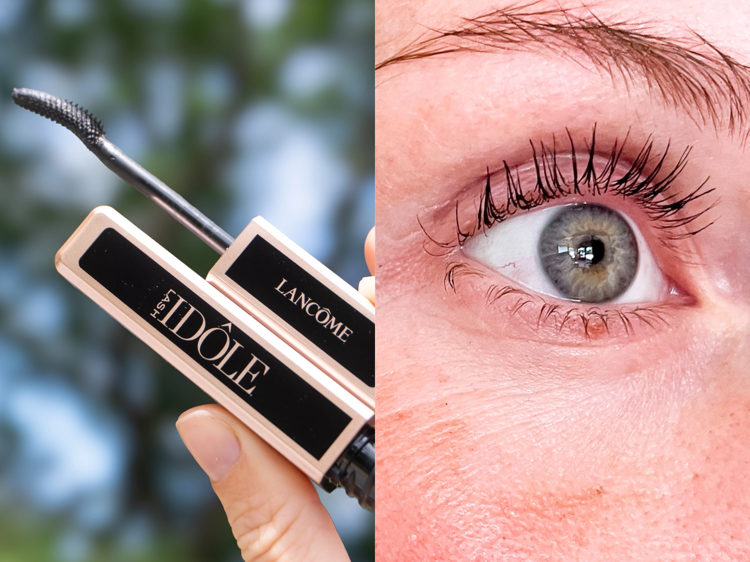 mascara i hånd og påført vipper