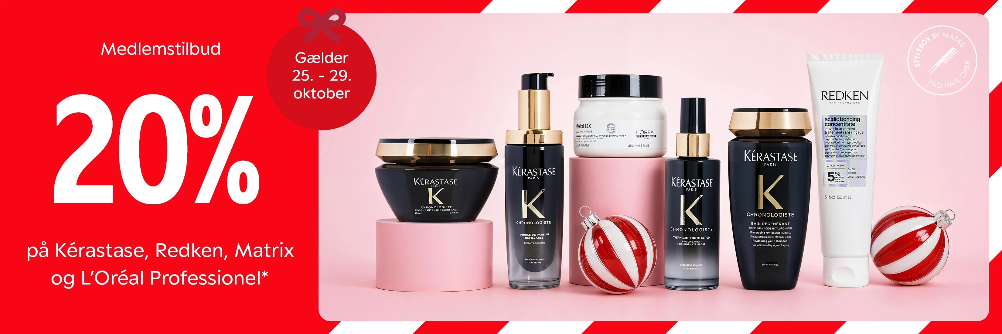Medlemstilbud: Få 20% rabat på Kérastase, Redken, Matrix og L'Oréal Professionnel. Tilbuddet gælder fra 25. til 29. oktober.