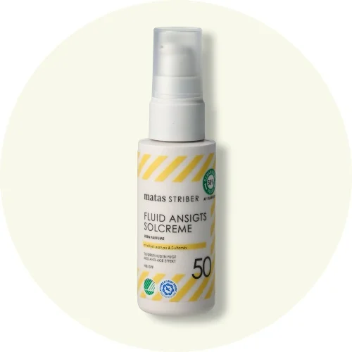 Solcreme til ansigtet fluid fra Matas Striber