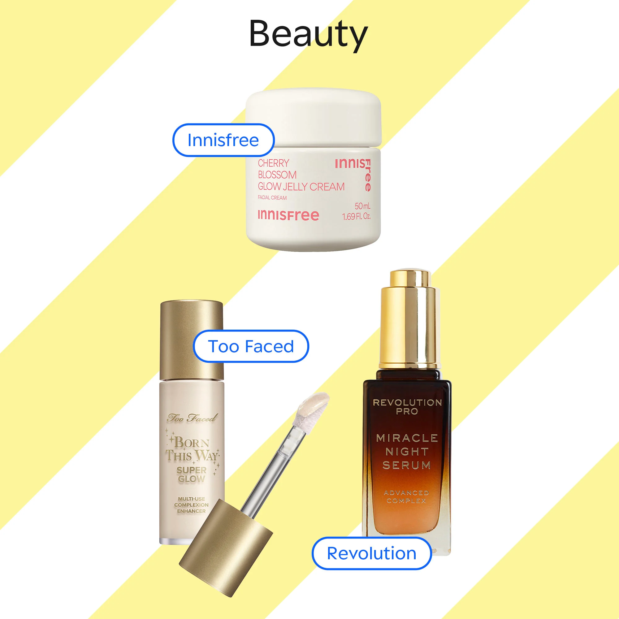 Produktstream med beautyprodukter