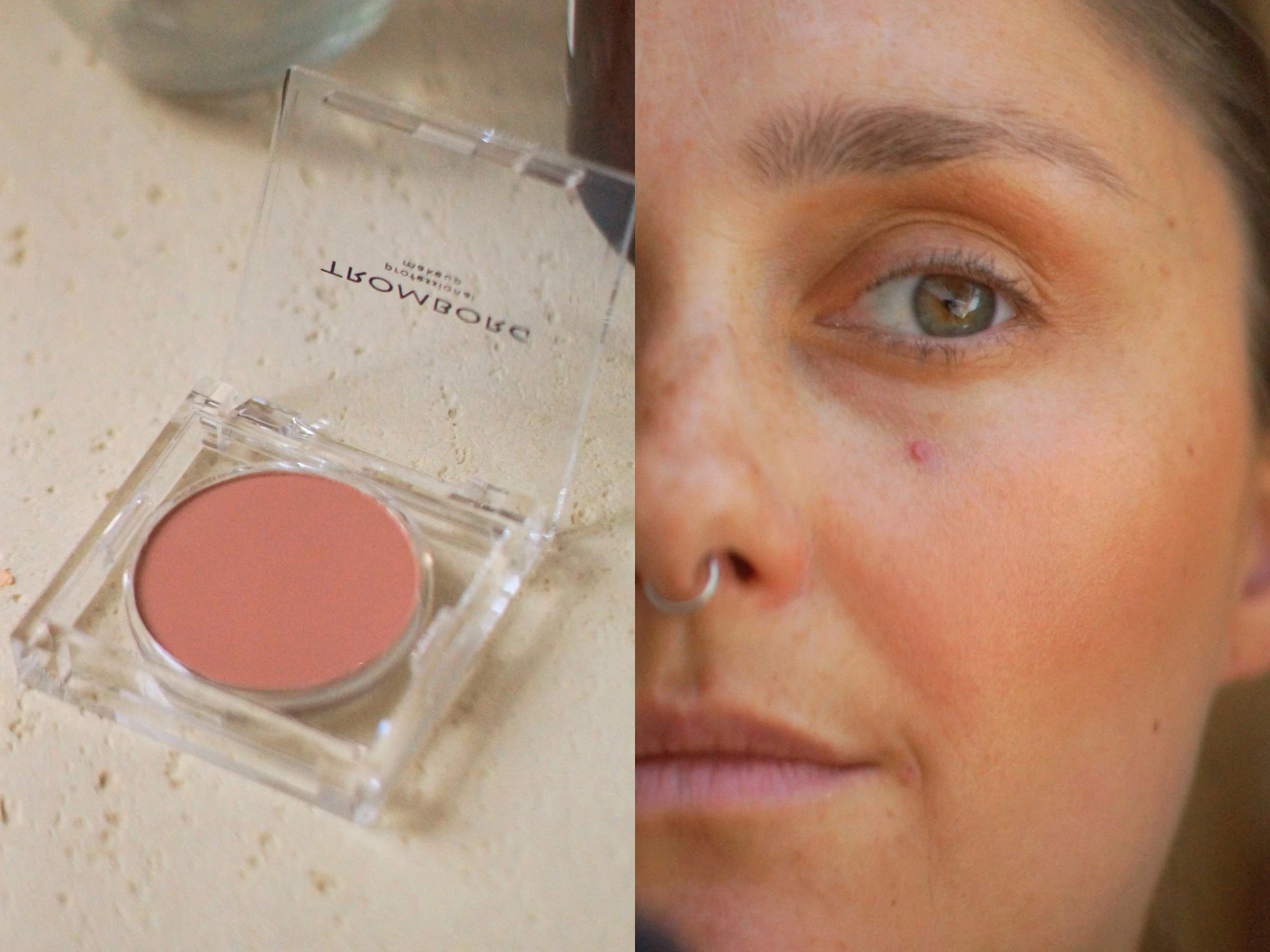 blush fra tromborg og det færdige look med naturlig makeup