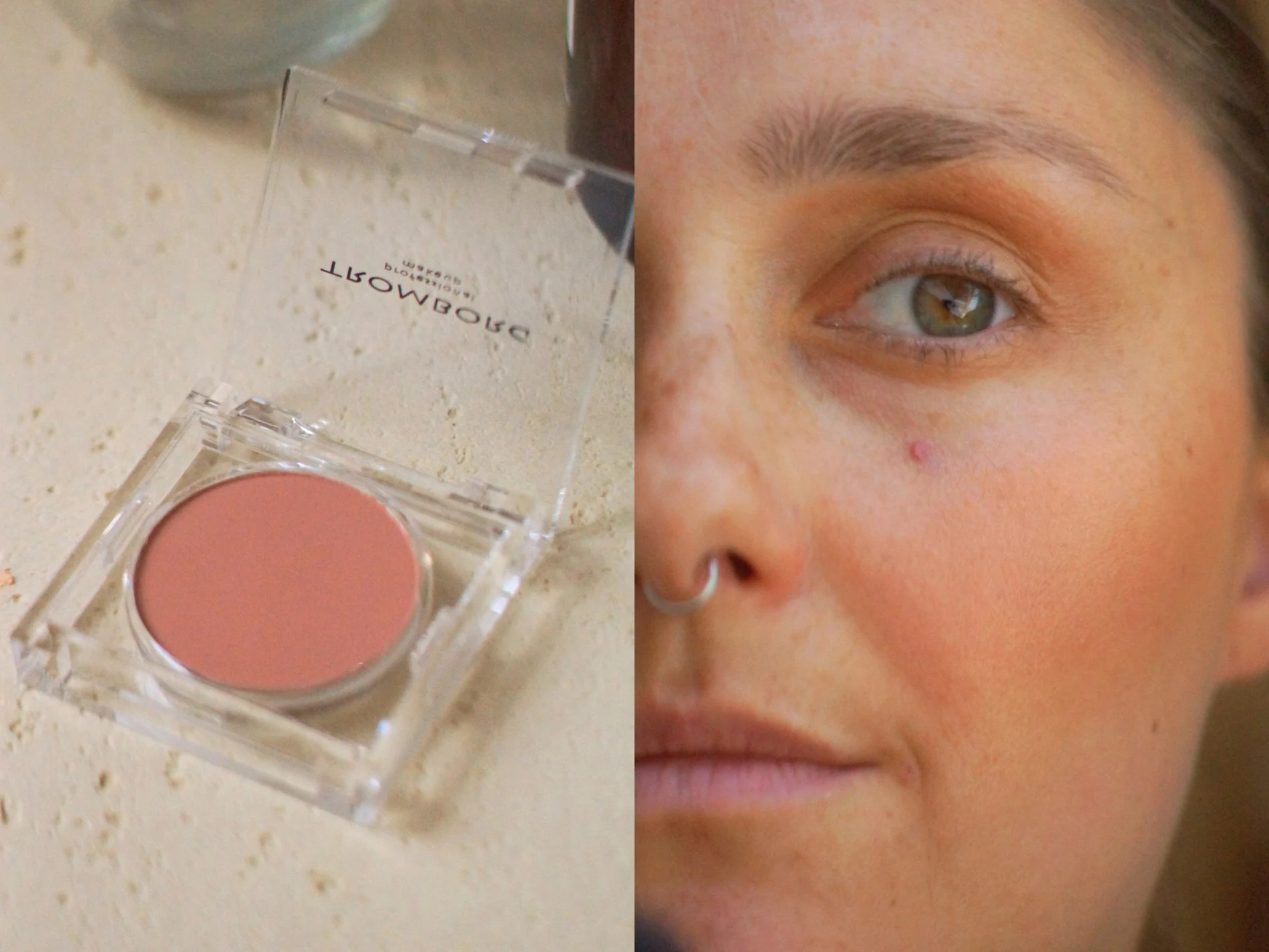 blush fra tromborg og det færdige look med naturlig makeup