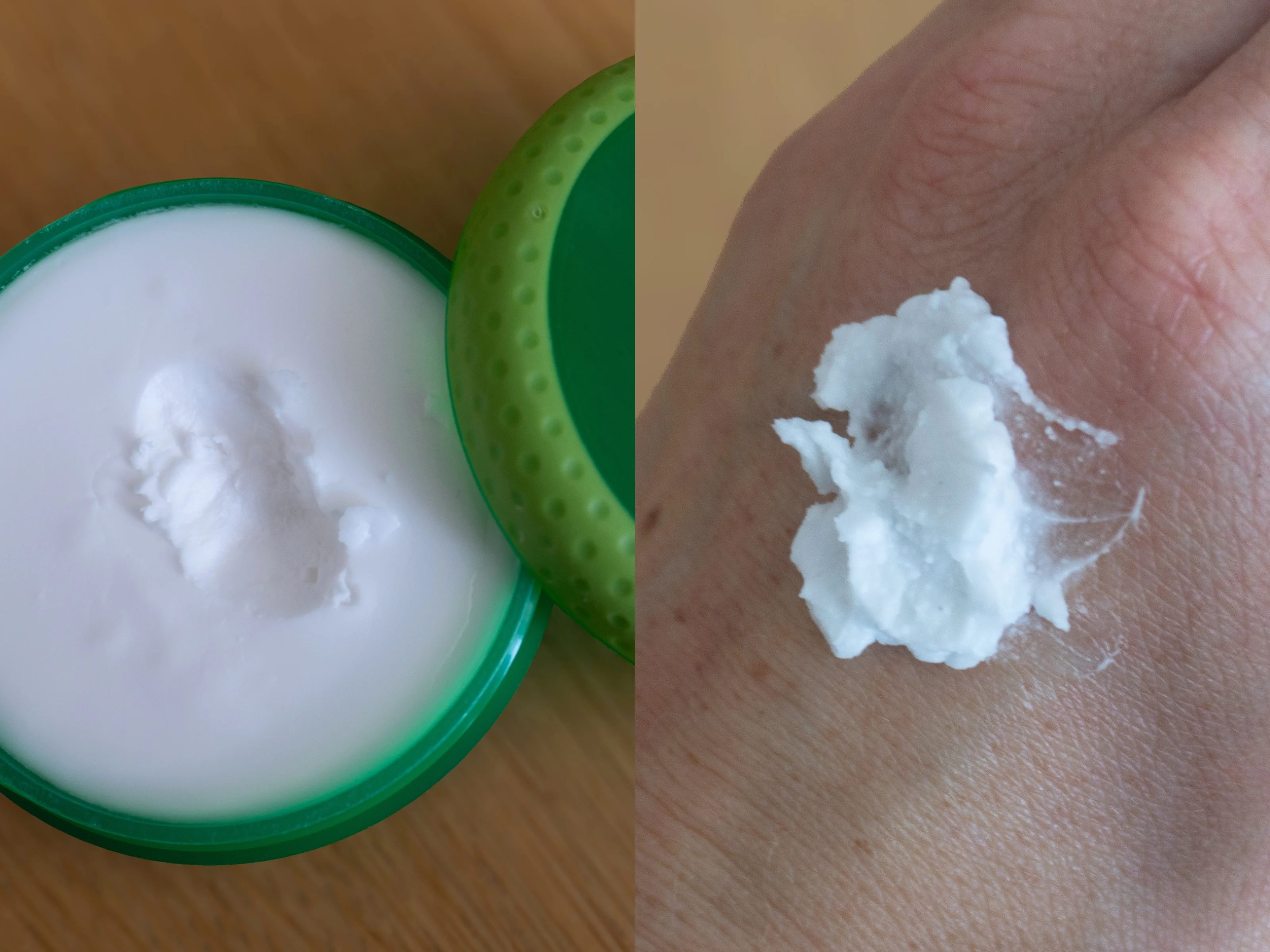 håndcreme i krukke i brug